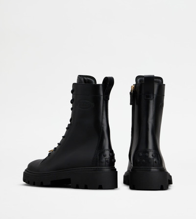 Tod's COMBAT BOOTS IN LEATHER - BLACK outlook