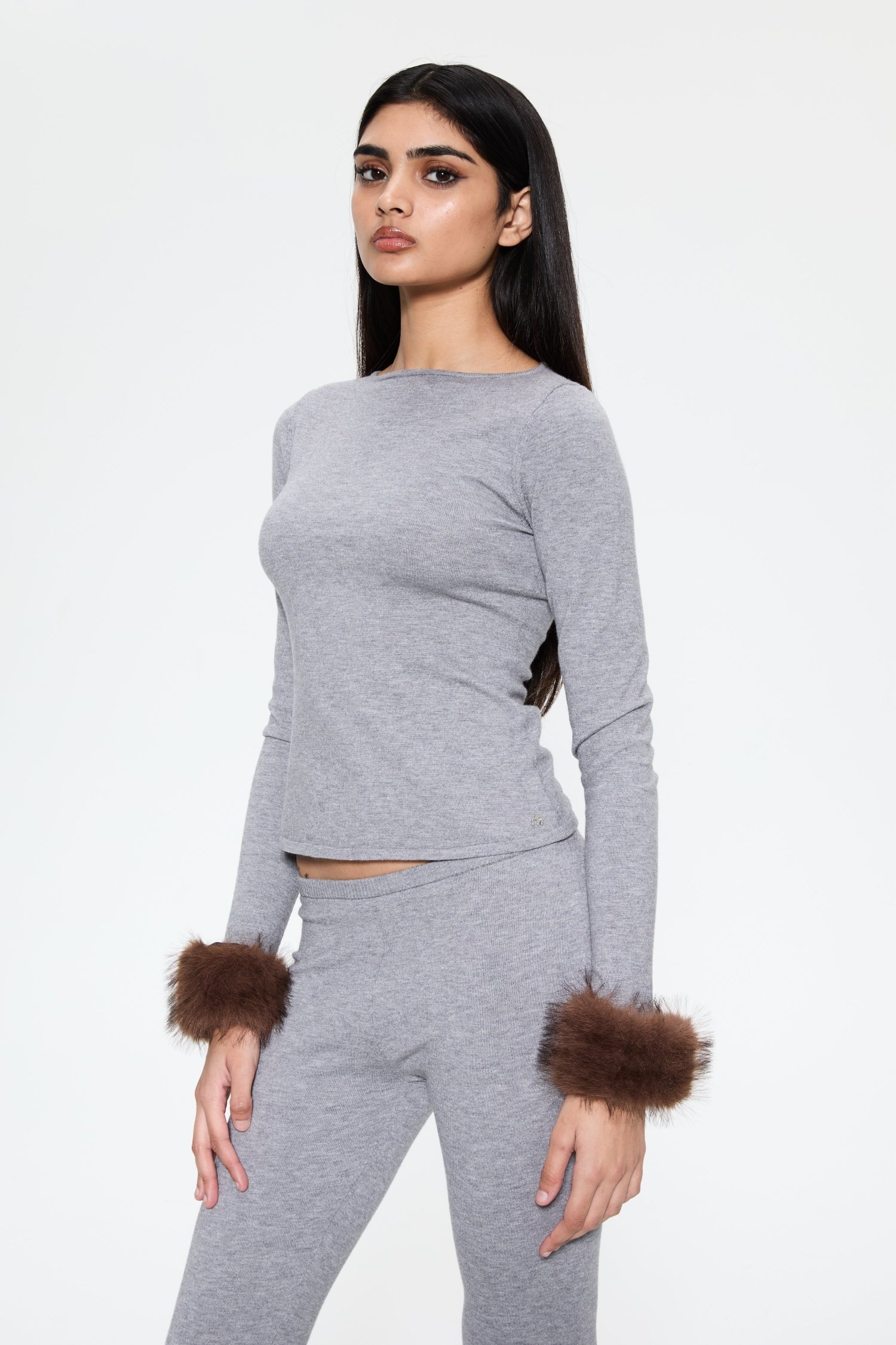 AMELIA TOP - HEATHER GREY - 2