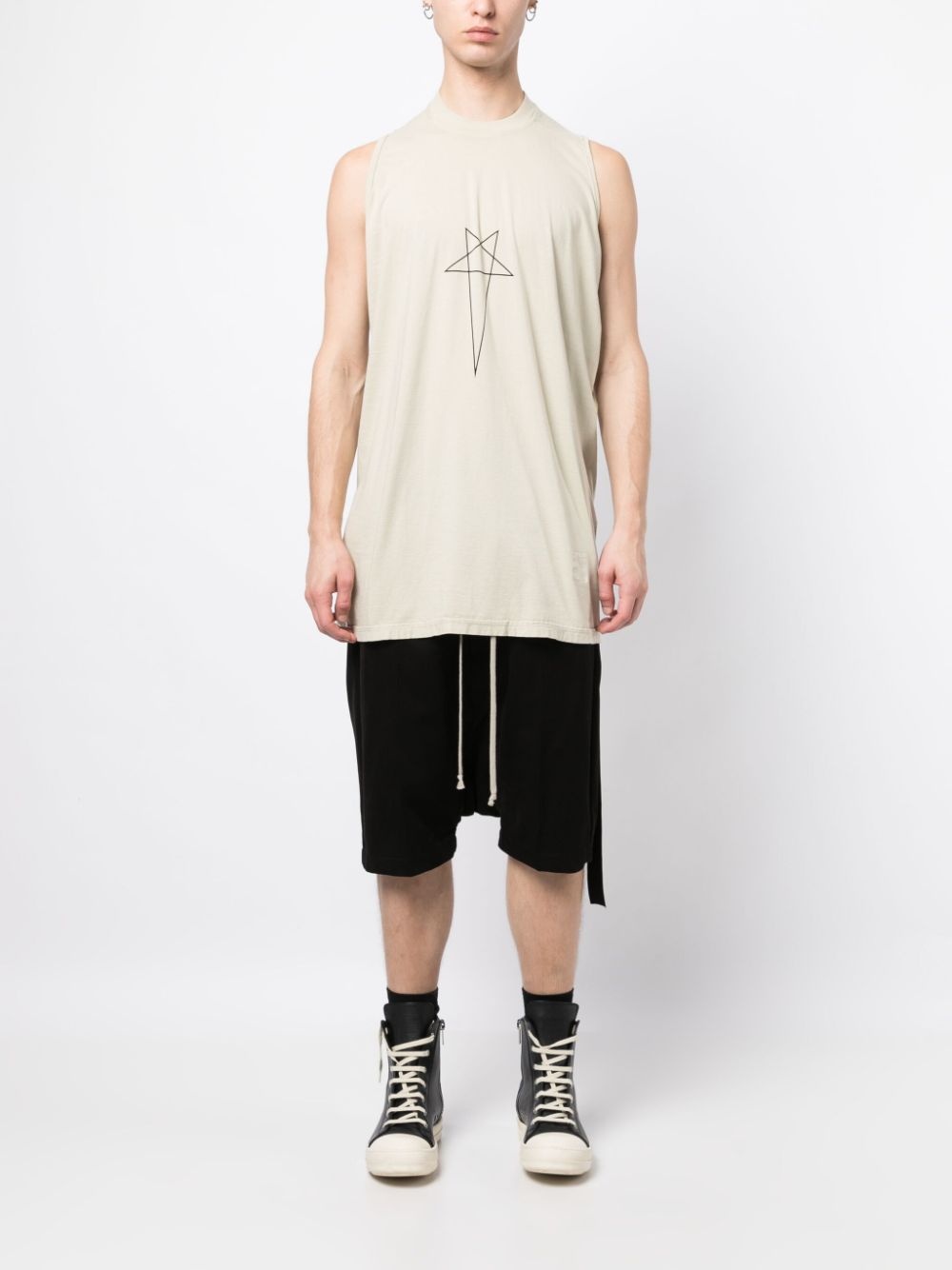 logo-print cotton tank top - 2