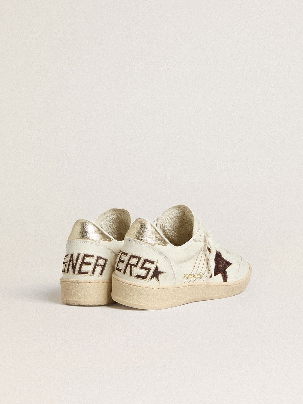 Ball Star with burgundy croc-print leather star and gold heel tab - 5