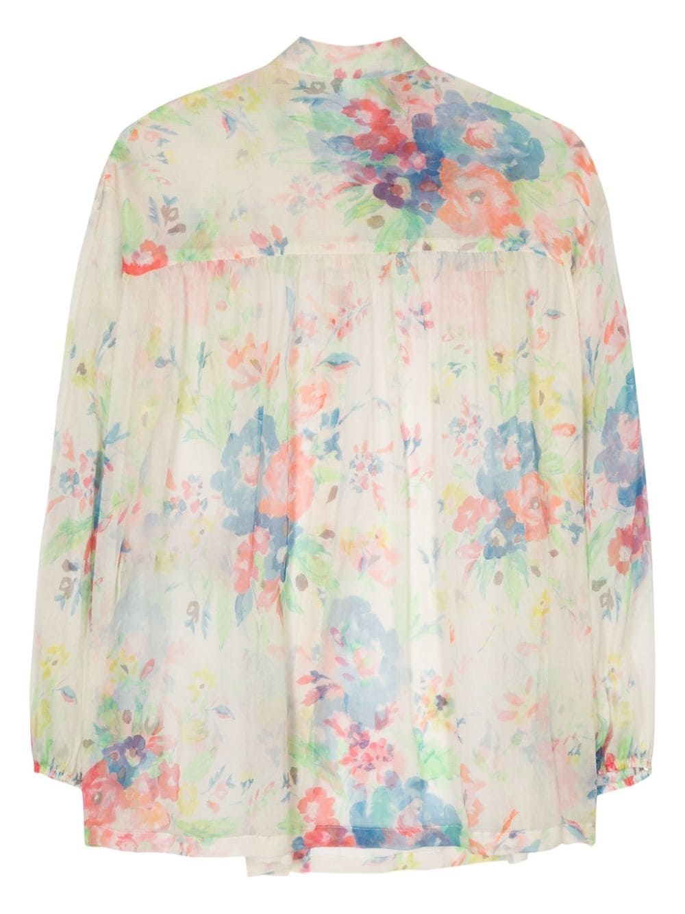 floral-print crepon shirt - 2