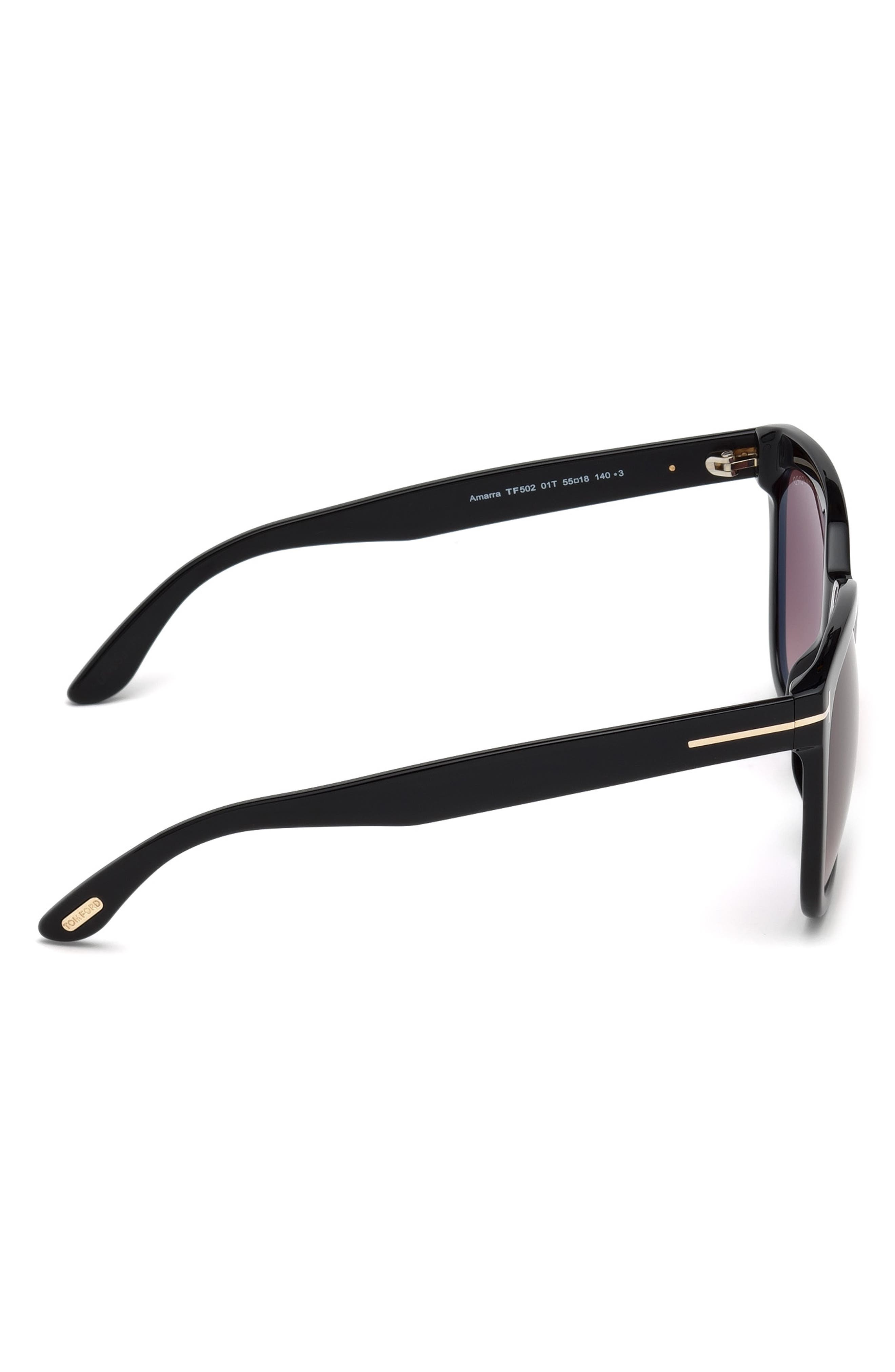 TOM FORD Amarra 55mm Gradient Square Sunglasses in Black/Gradient Burgundy at Nordstrom - 6