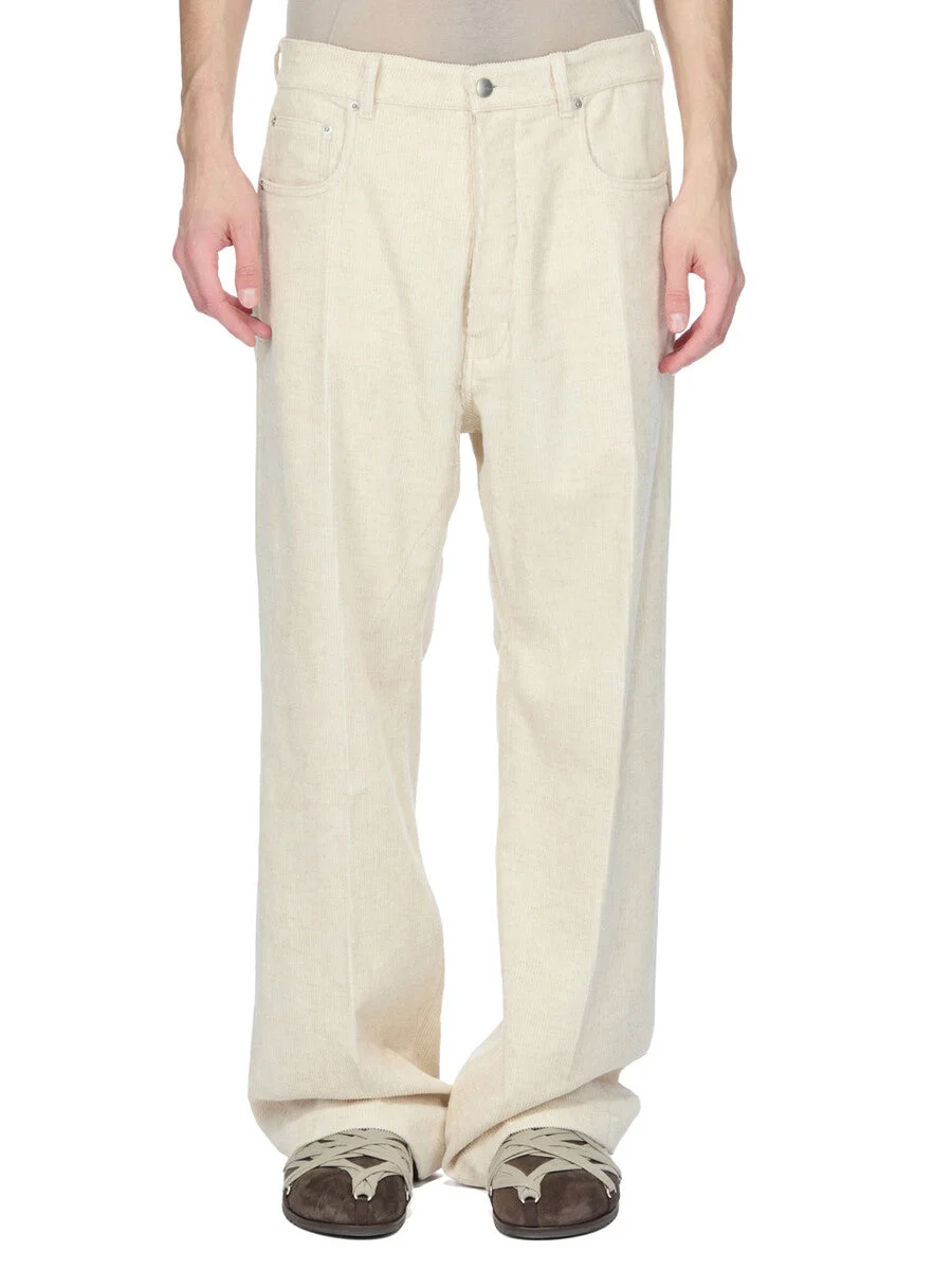 Geth Wide-Leg Cotton and Linen-Blend Corduroy Trousers Off-white - 1