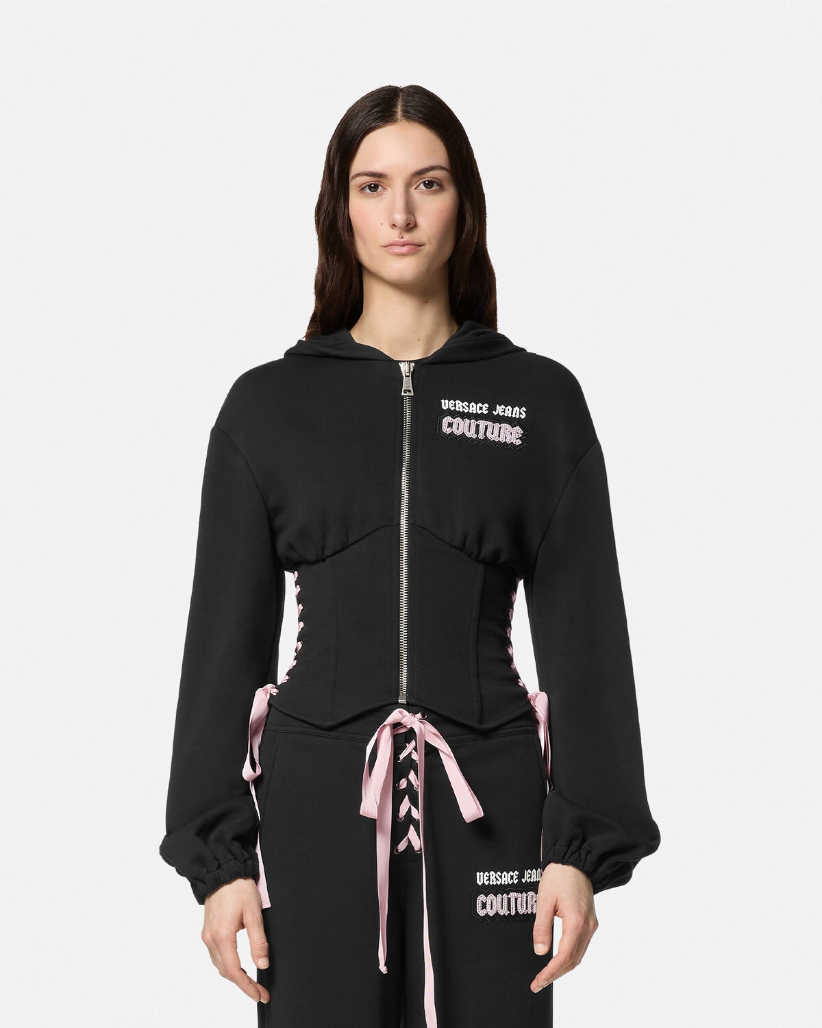 Logo Zip Corset Hoodie - 4