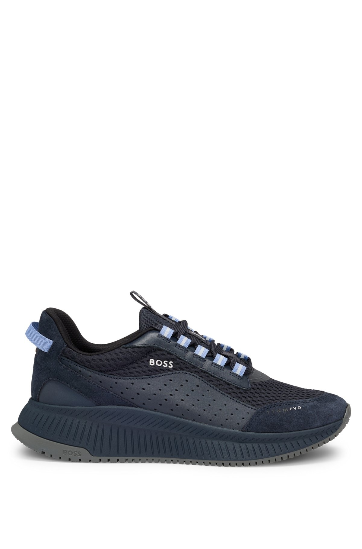 TTNM EVO SUEDE, LEATHER AND MESH TRAINERS WITH RIBBED SOLE - 1
