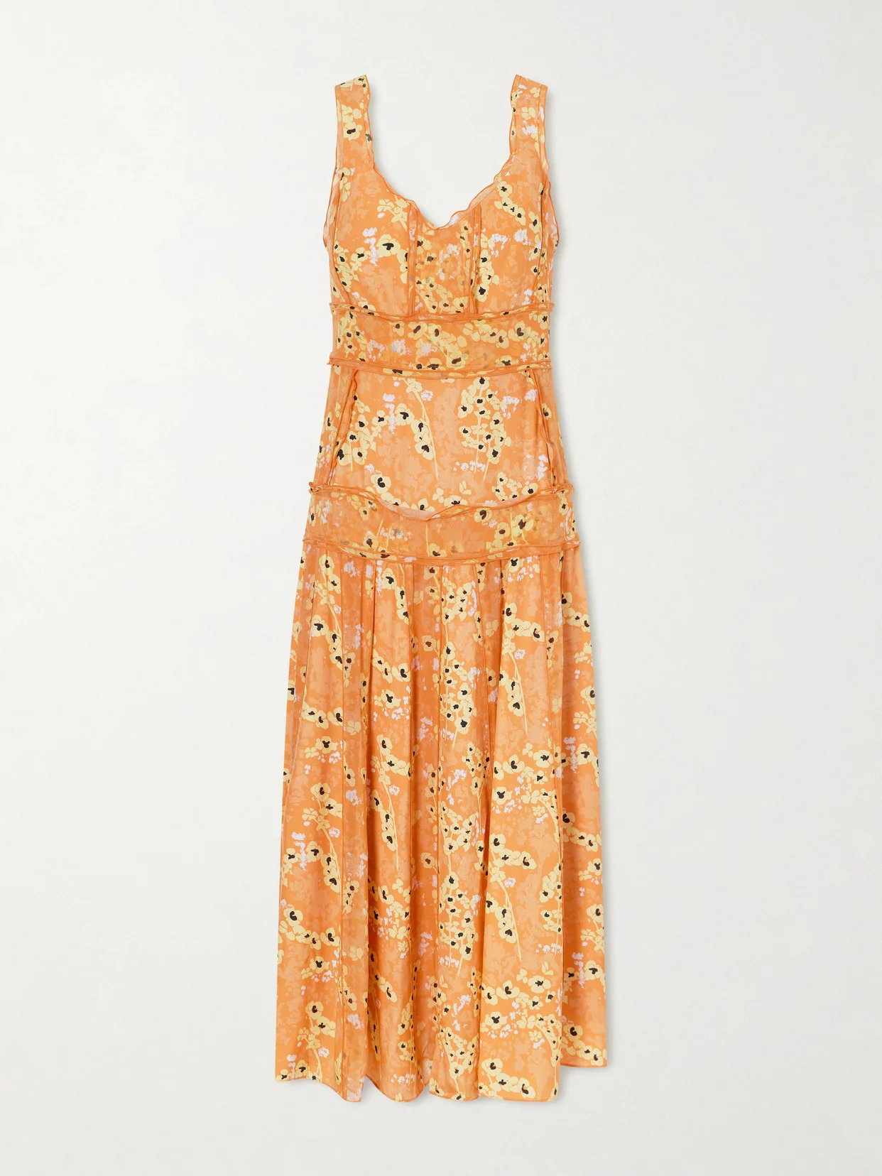 Panelled Printed Silk Maxi Dress - 1