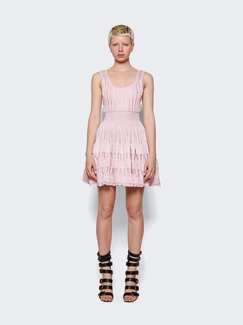 Fluid Skater Mini Dress Rose Dragee - 2