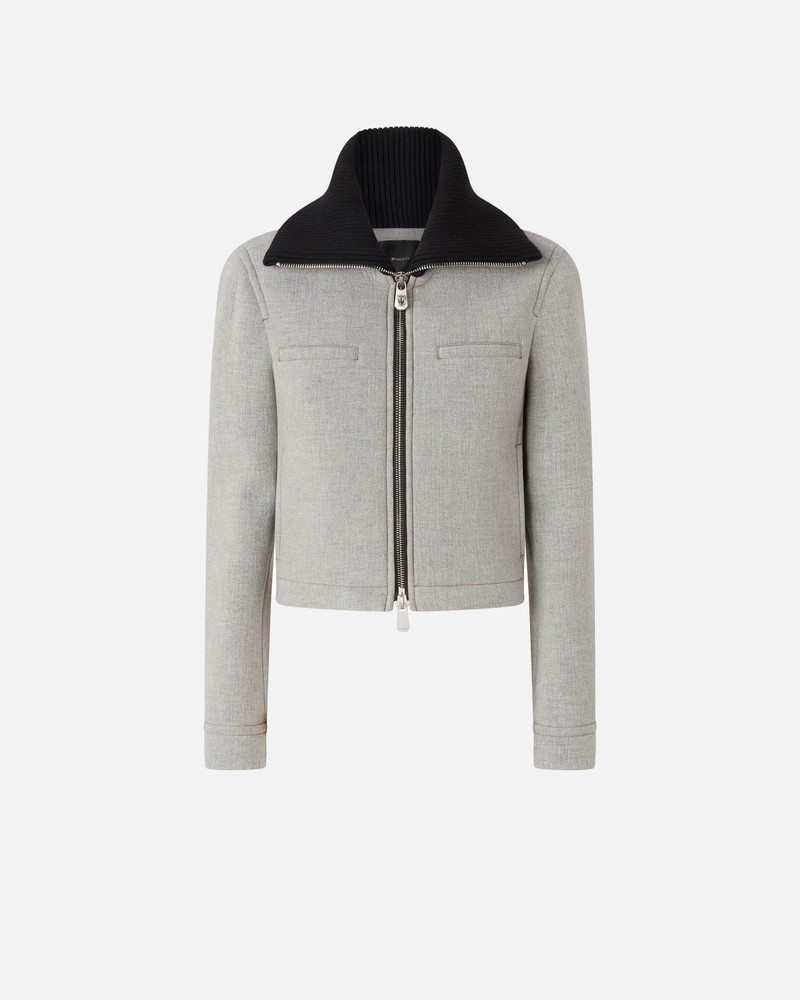 SLIM-FIT JACKET WITH KNIT COLLAR 1