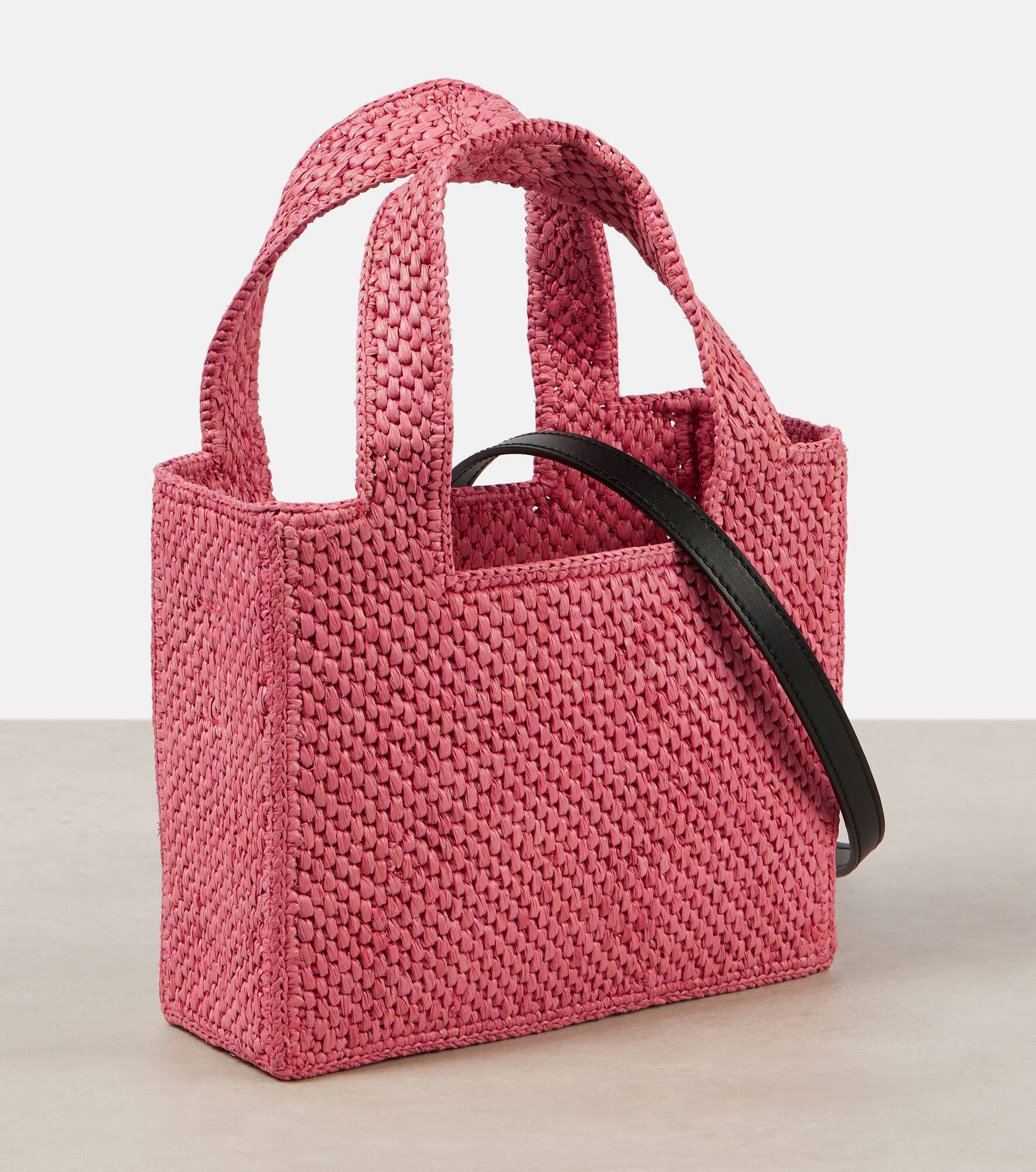 Paula's Ibiza Font Mini raffia tote bag - 4