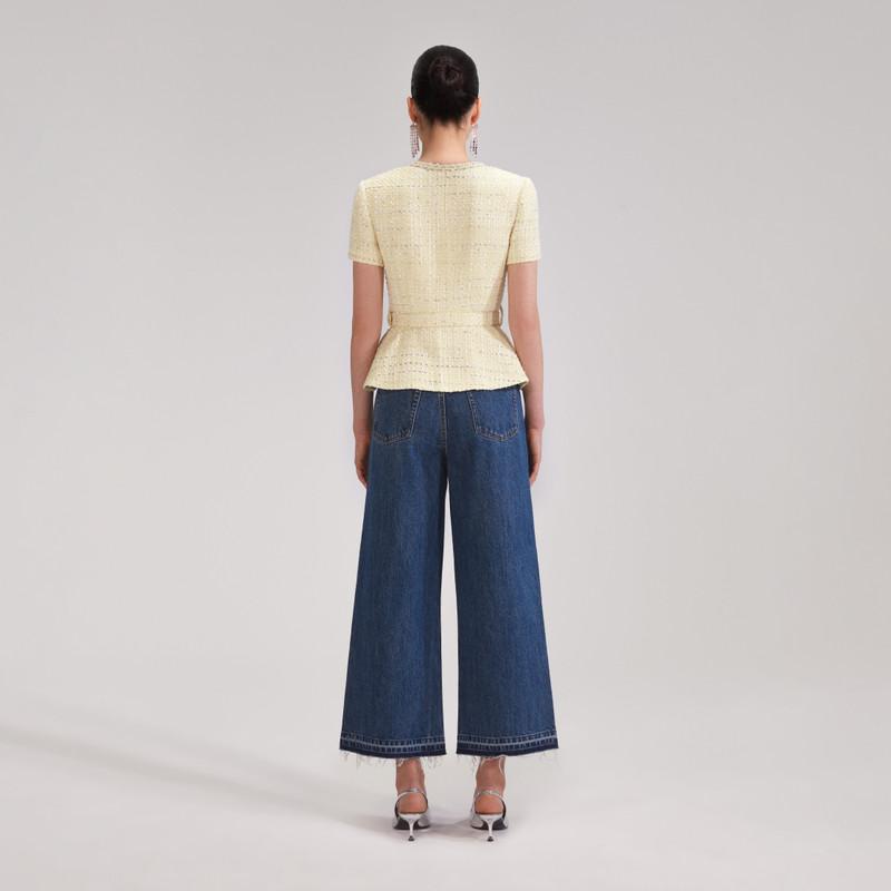 self-portrait Yellow Boucle Top outlook