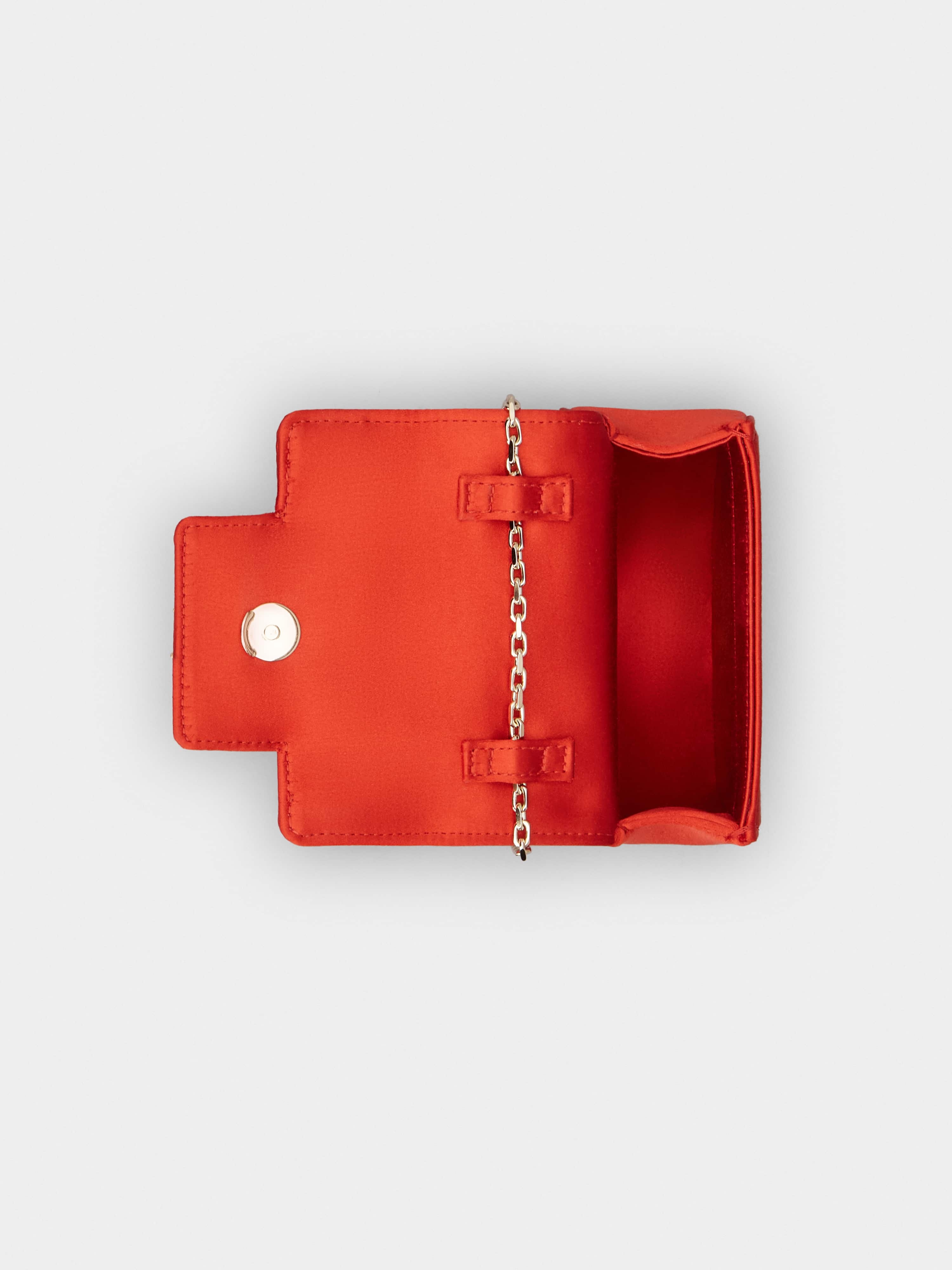 Clutch Love Strass Buckle Micro Clutch Bag in Satin - 5