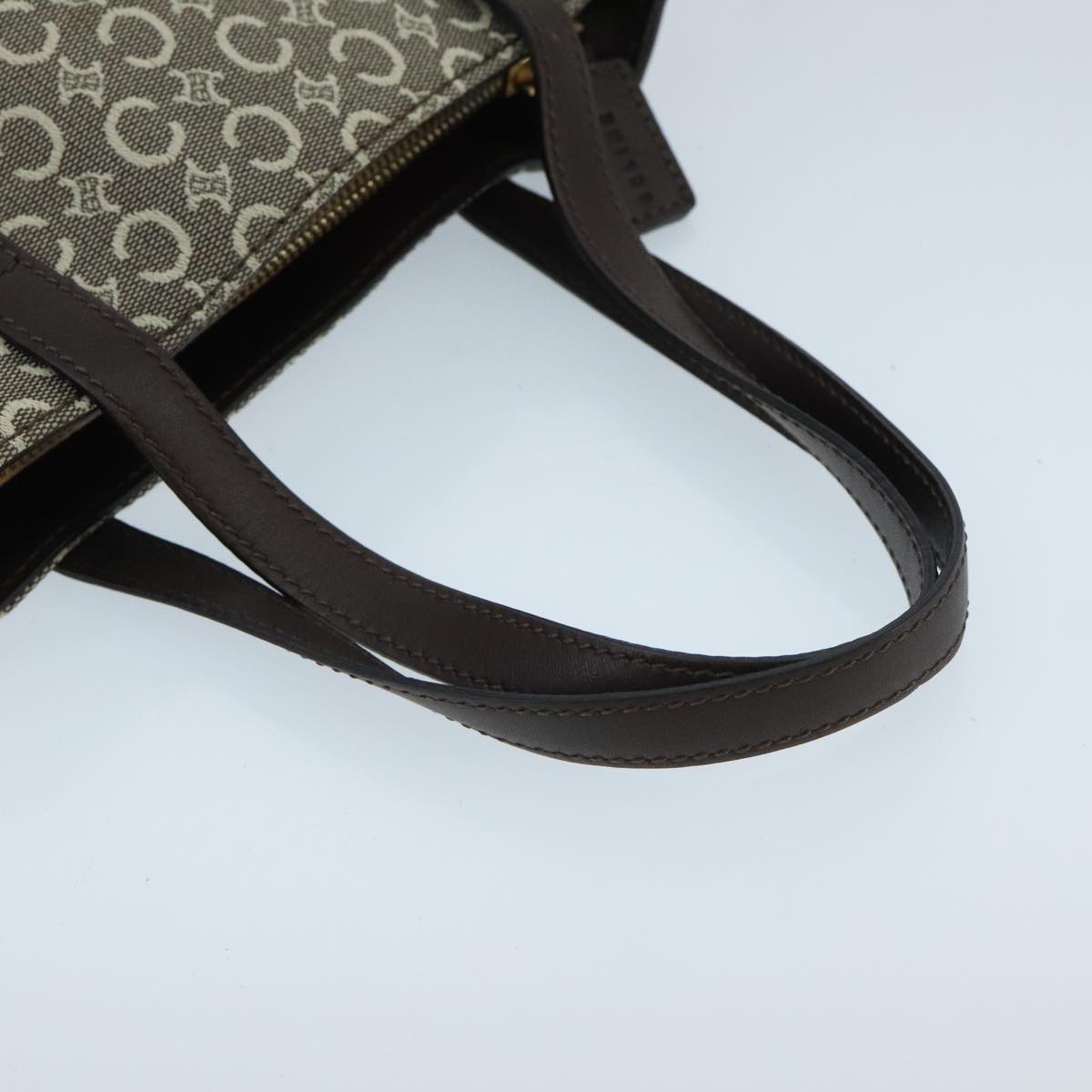 CELINE C Macadam Canvas Hand Bag Brown Gold - 7