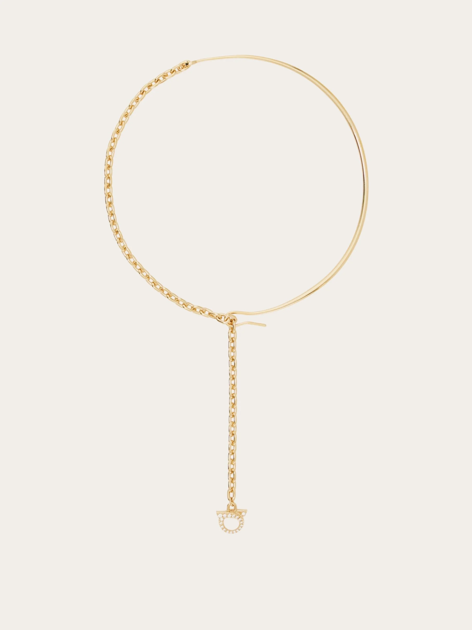 Crystal embellished Gancini necklace - 1