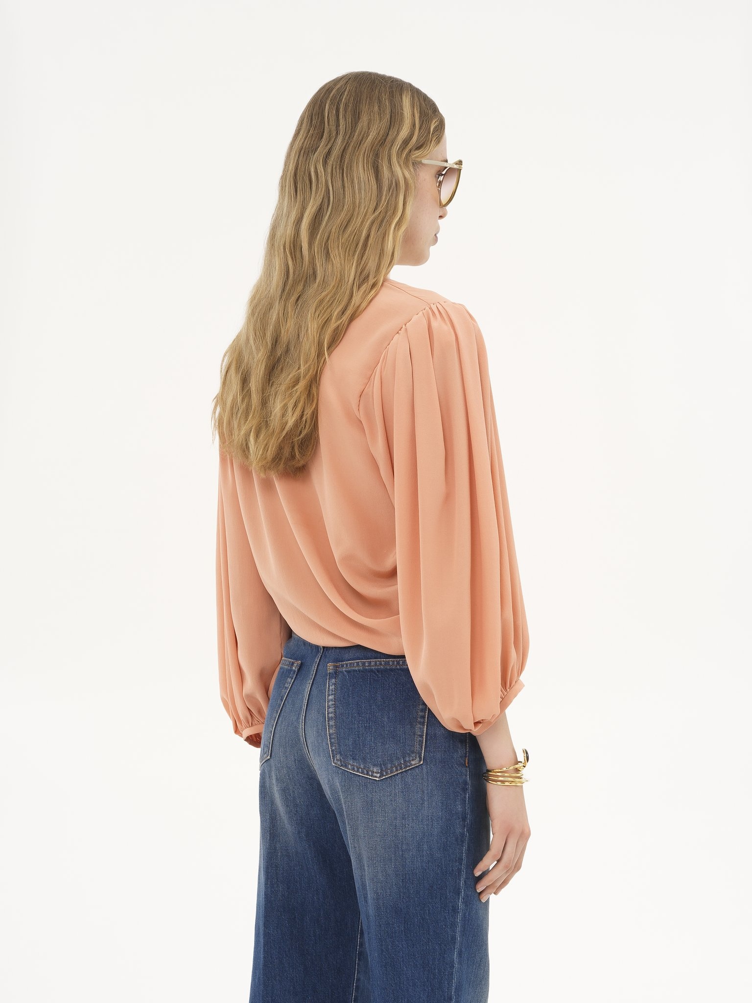 DRAPED CROPPED TOP IN CRÊPE DE CHINE - 5