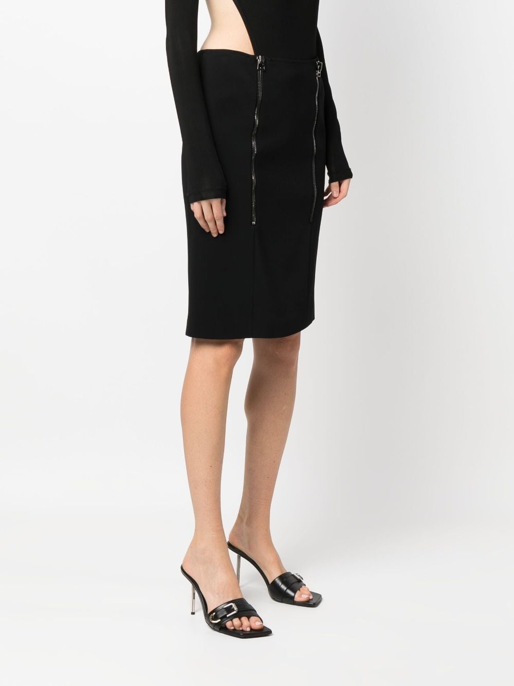 zip-detail pencil skirt - 3