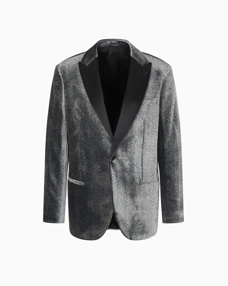 GIORGIO’S SINGLE-BREASTED TUXEDO JACKET IN MICRO DEVORÉ VELVET 1