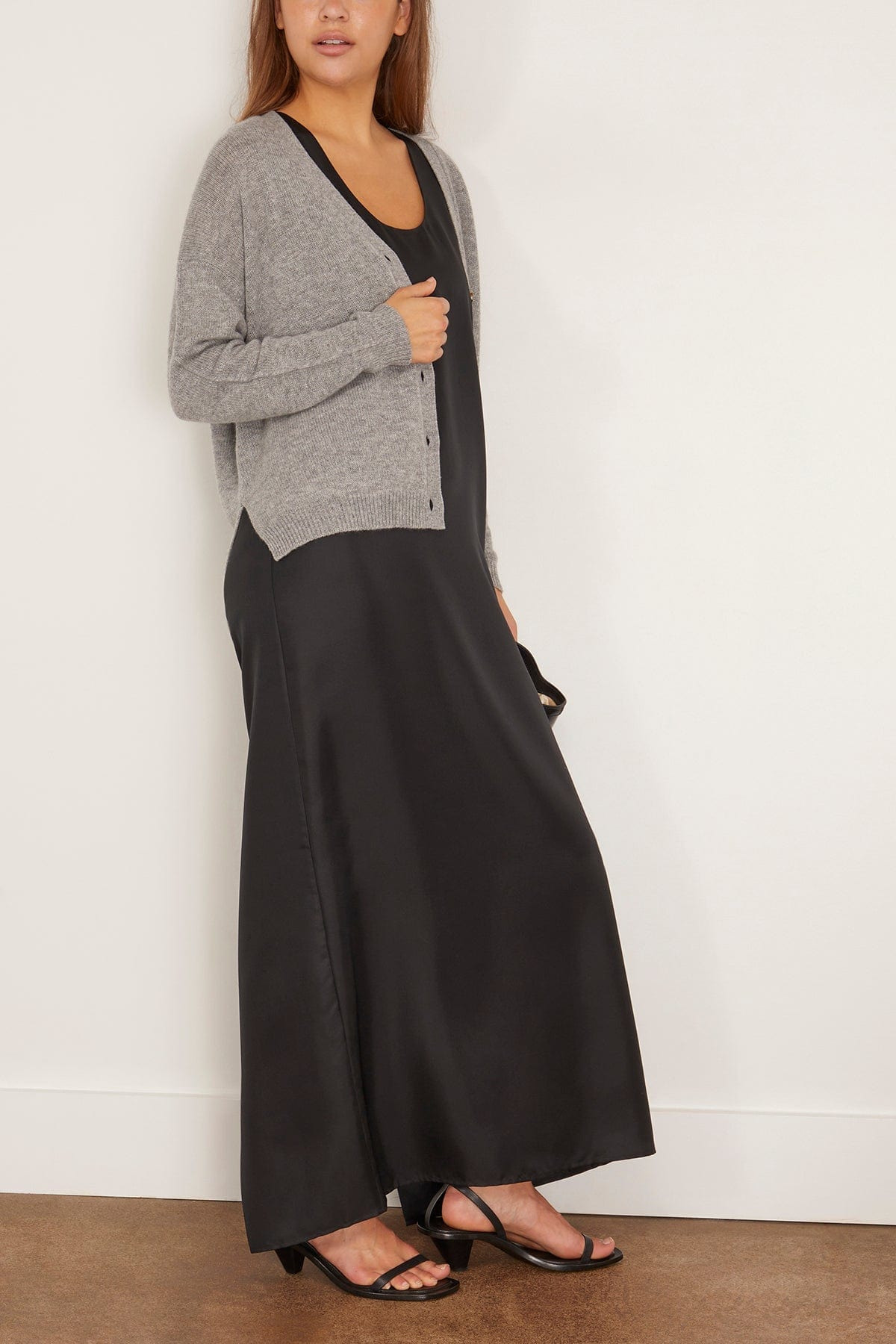 V Cardigan in Heather Melange - 2
