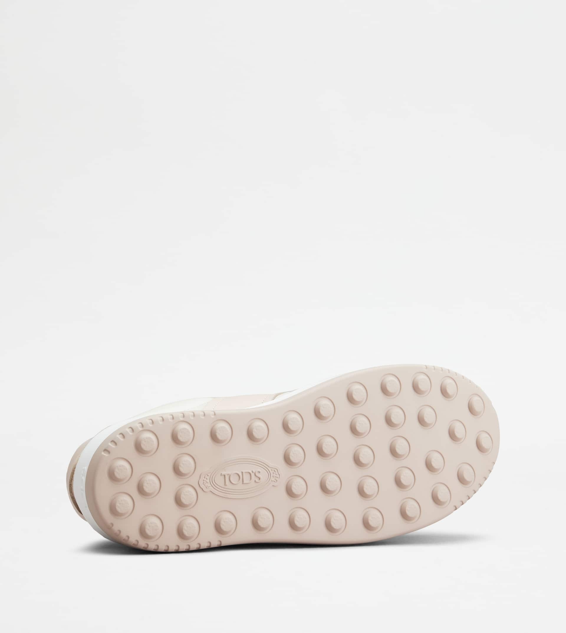 PLATFORM SNEAKERS IN LEATHER - PINK, OFF WHITE, WHITE - 4