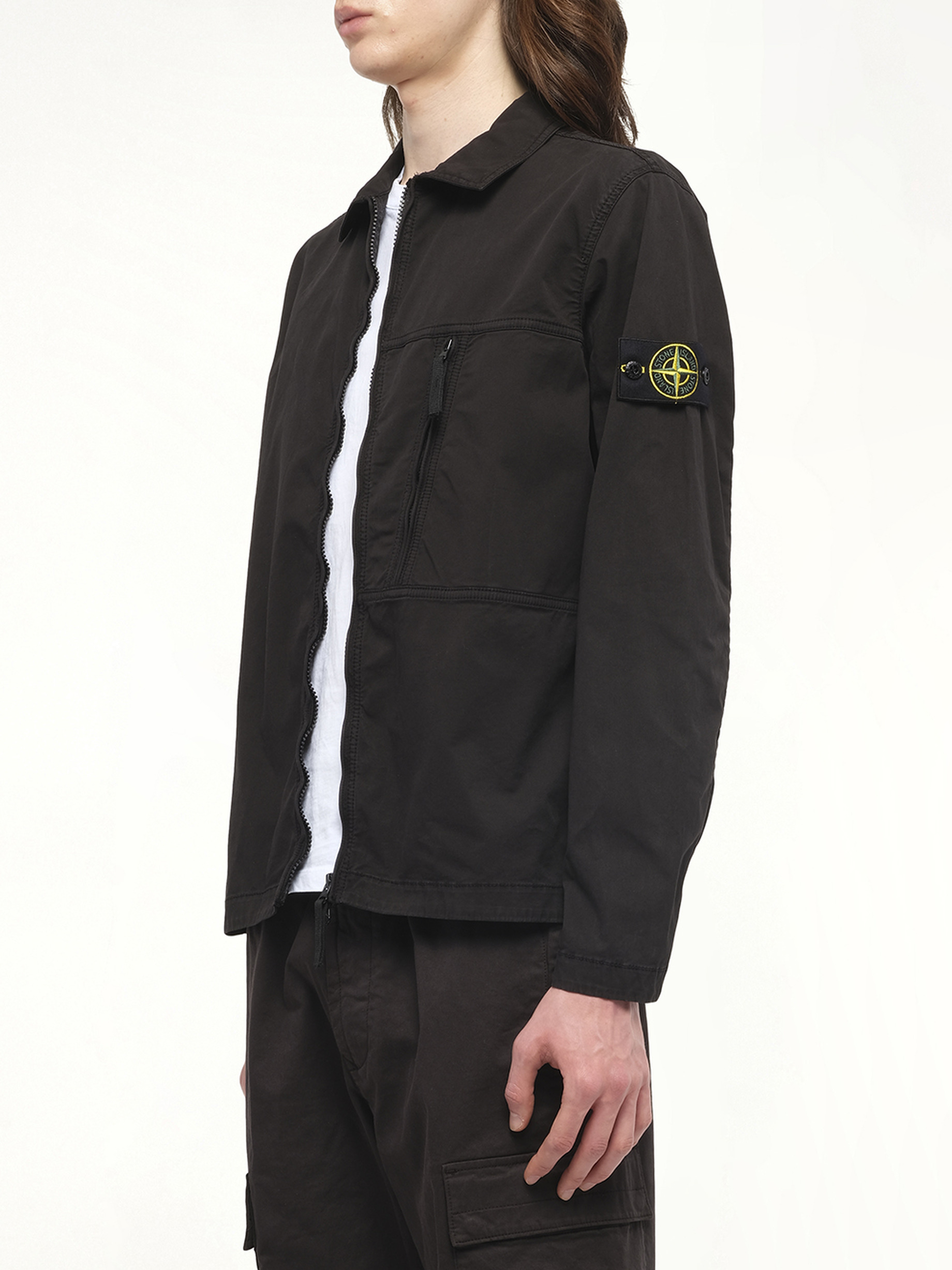 120000 Supima Overshirt in Black - 5