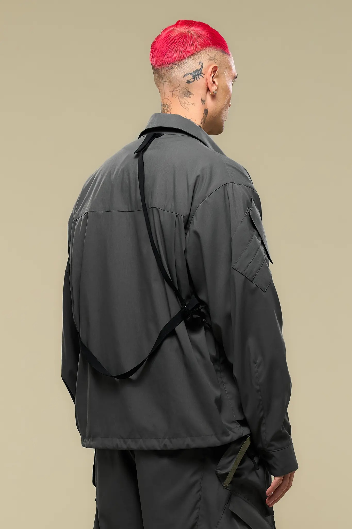 LA12-M Nylon Stretch Shirt Jacket Gray - 5