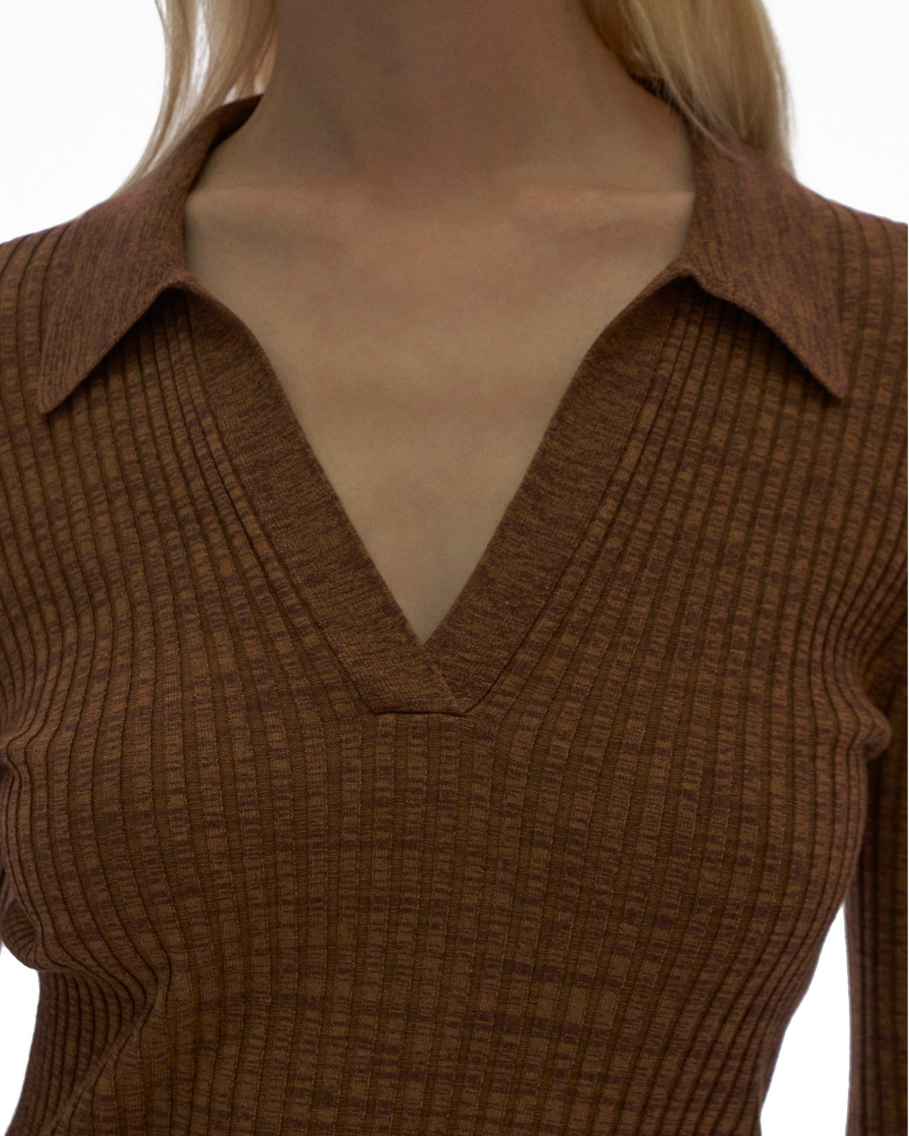 MARL KNIT POLO DRESS - 6