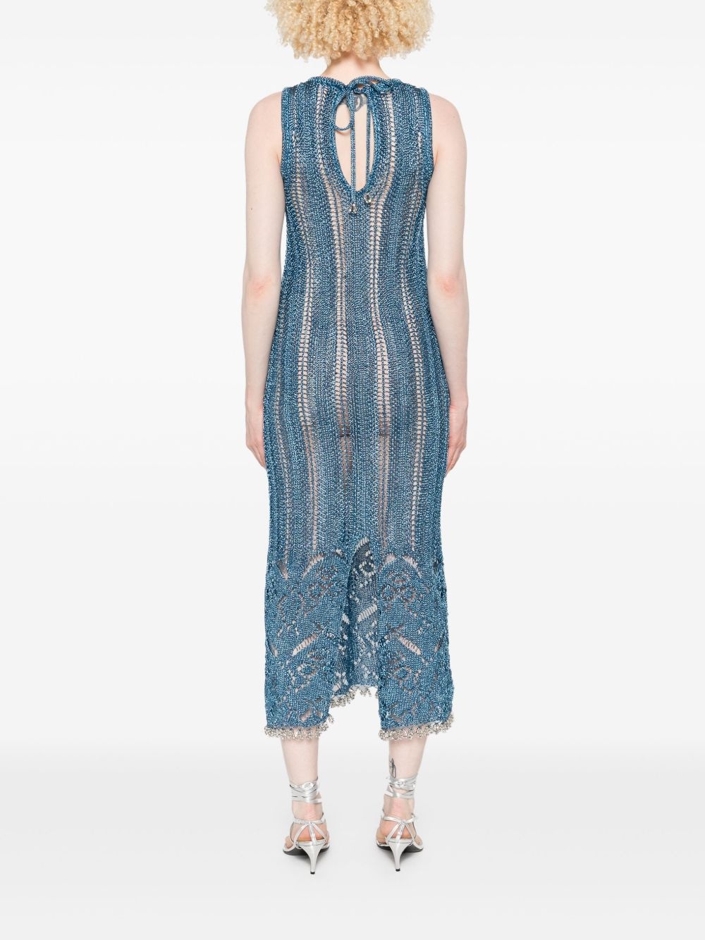 lurex-knit midi dress - 4