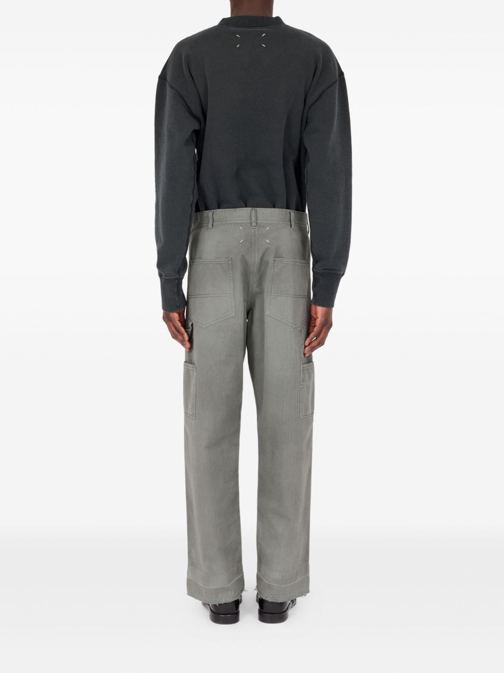 textured straight-leg jeans - 5