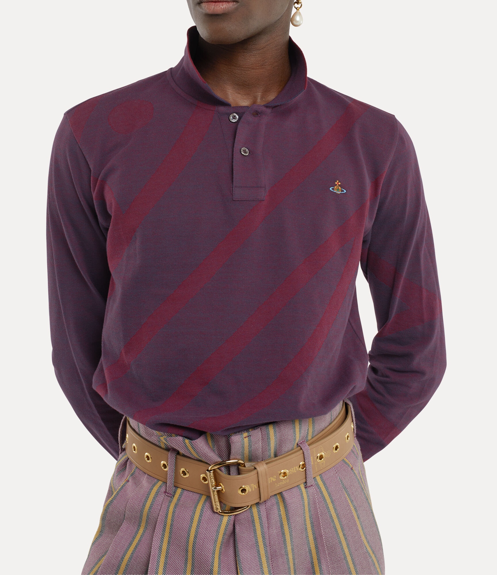 LONG SLEEVE POLO TOP - 5