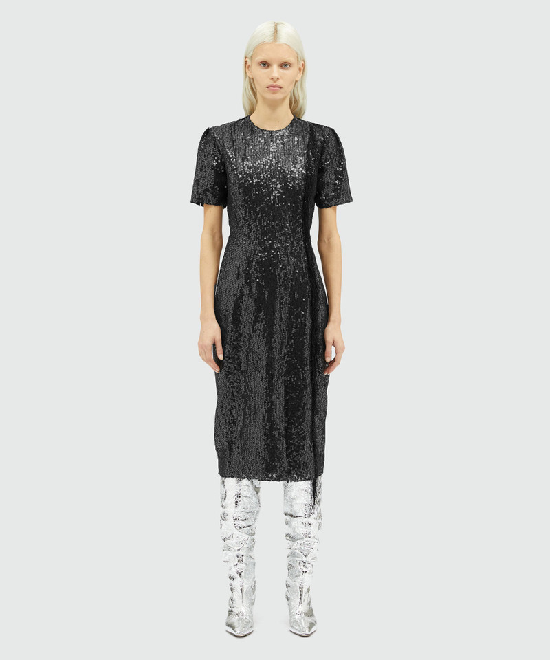 MSGM Sequined midi dress with fringe outlook