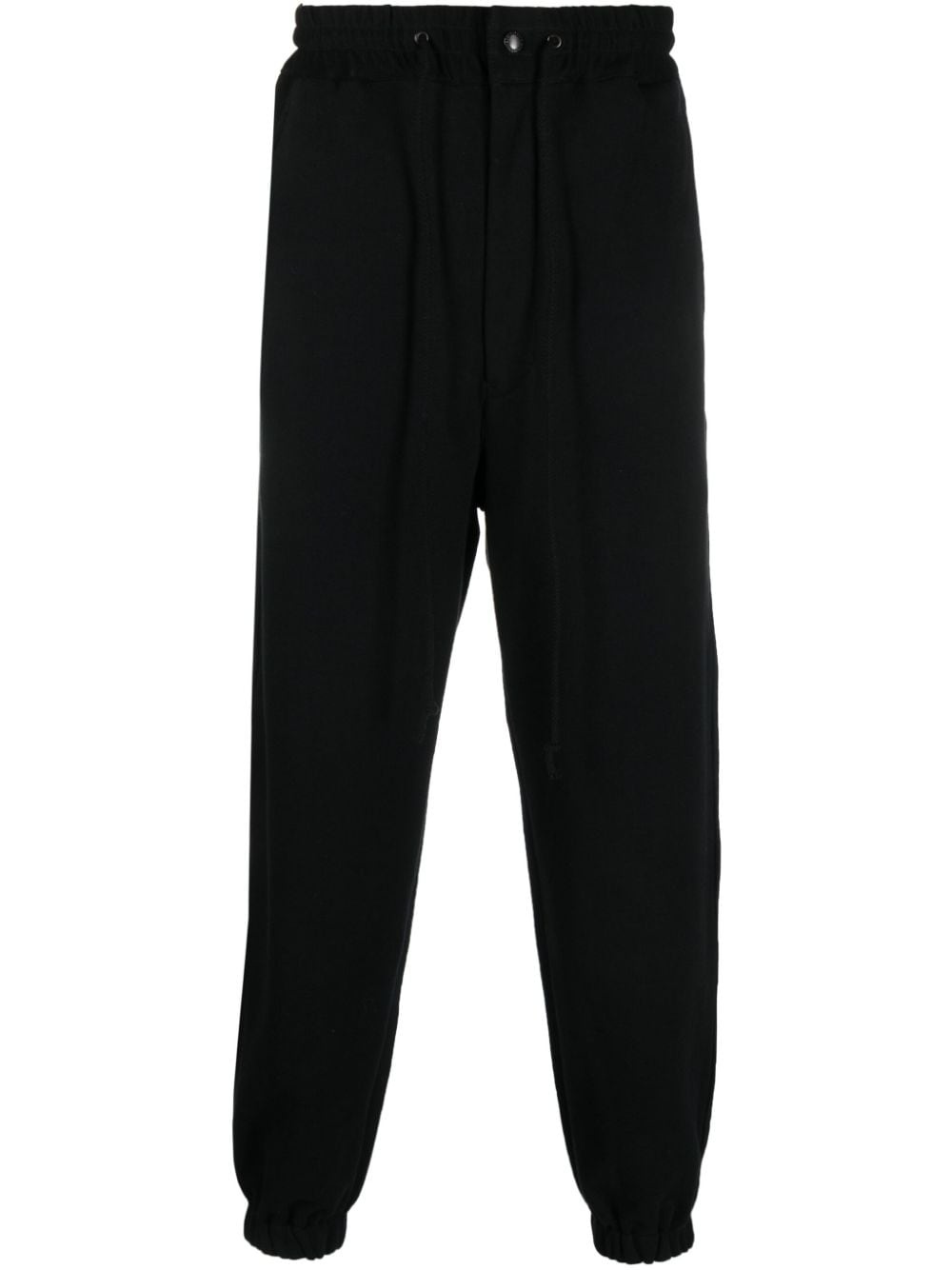 drawstring-waist cotton track pants - 1