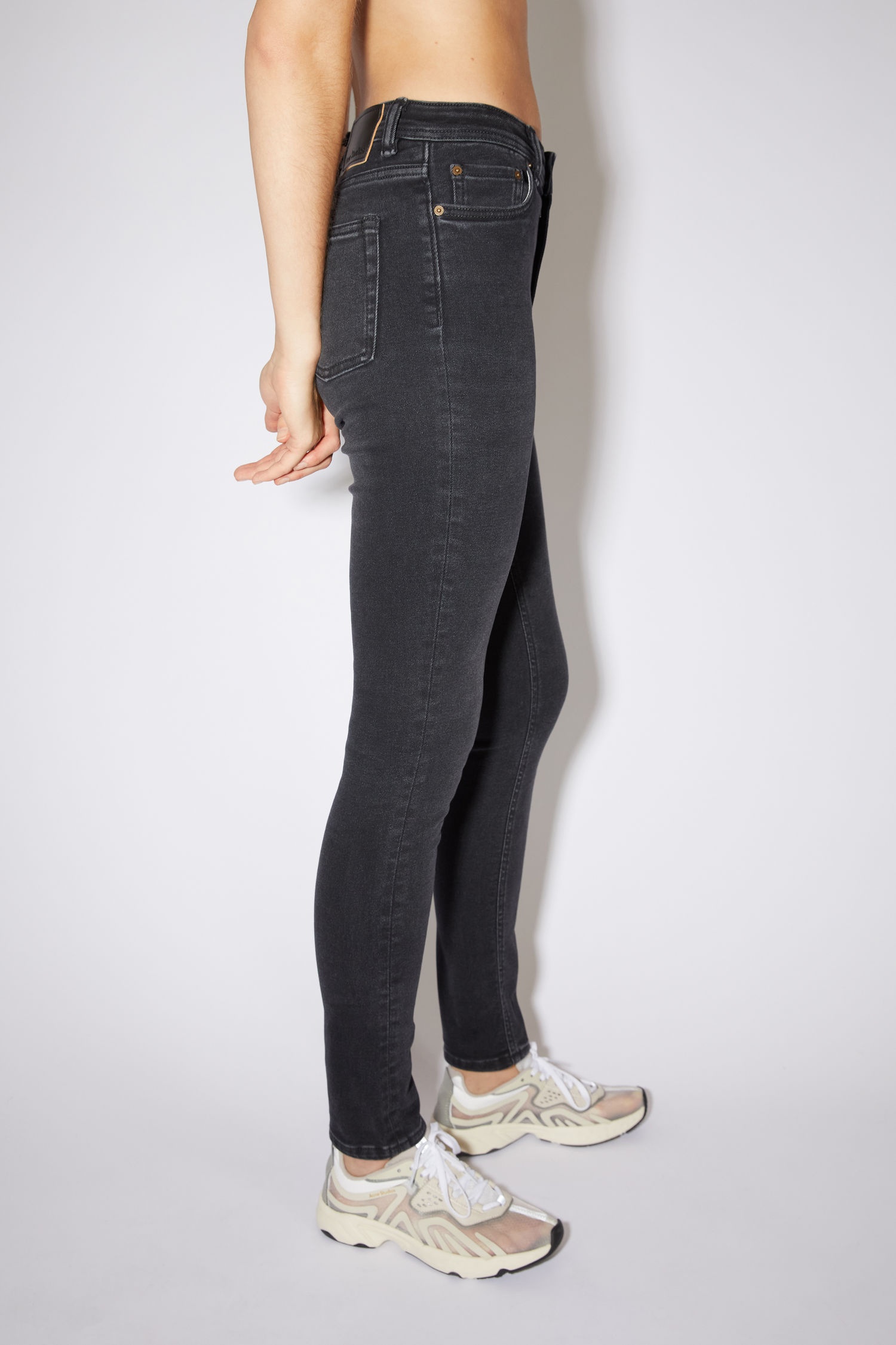 Skinny fit jeans - Used black - 4