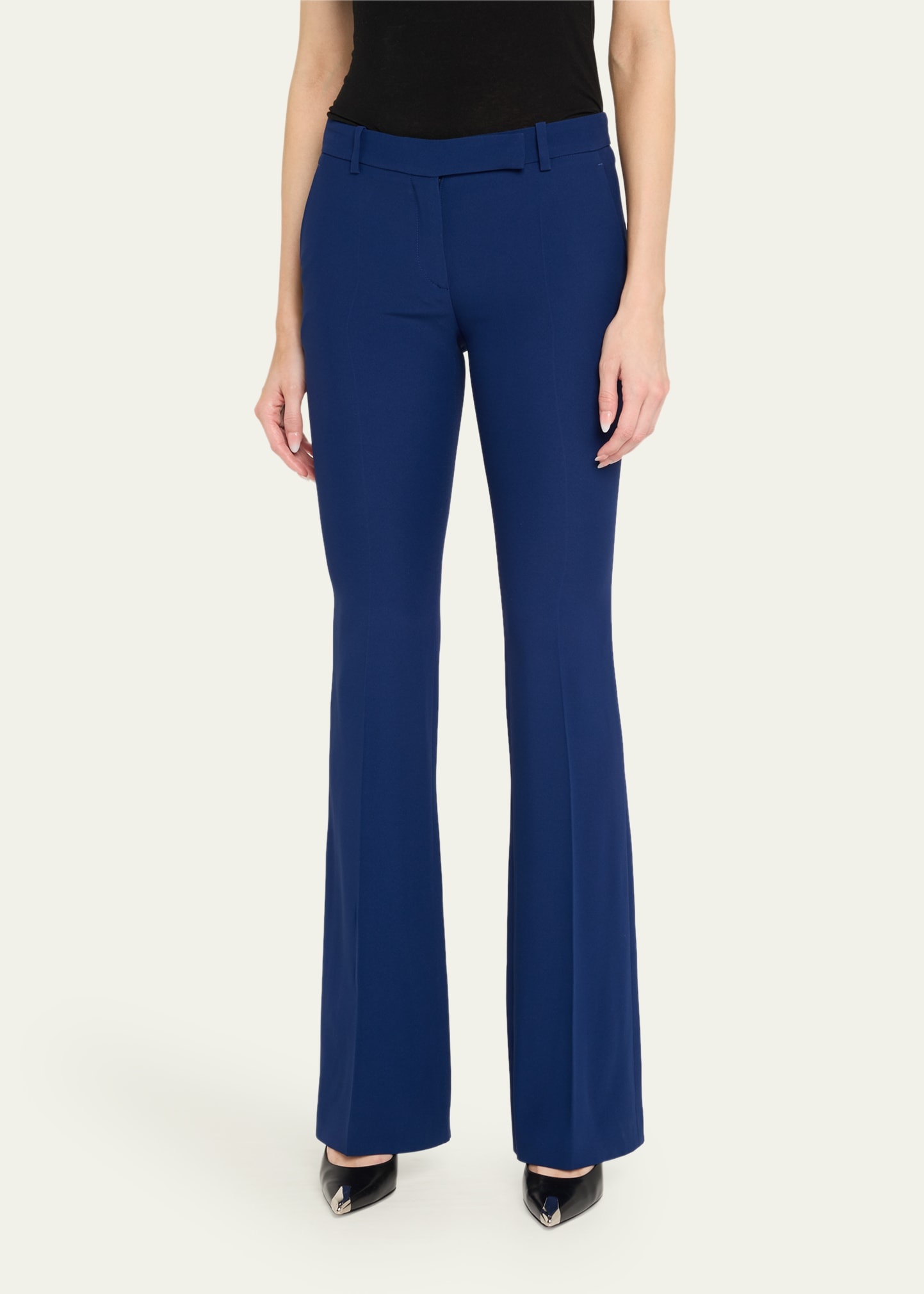 Bootcut Leaf Crepe Trousers - 4