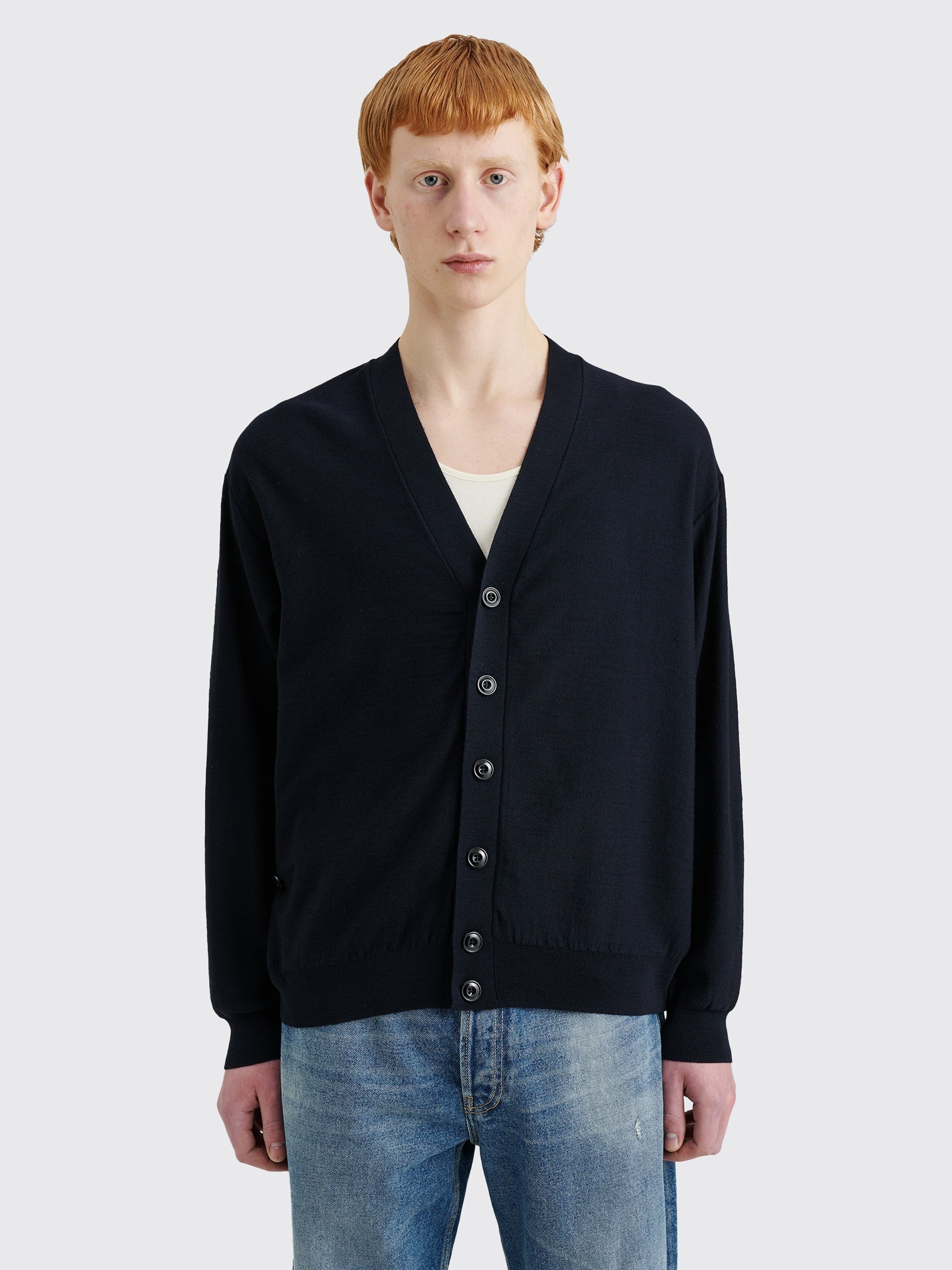 Lemaire LEMAIRE RELAXED TWISTED CARDIGAN DARK NAVY | tresbien  