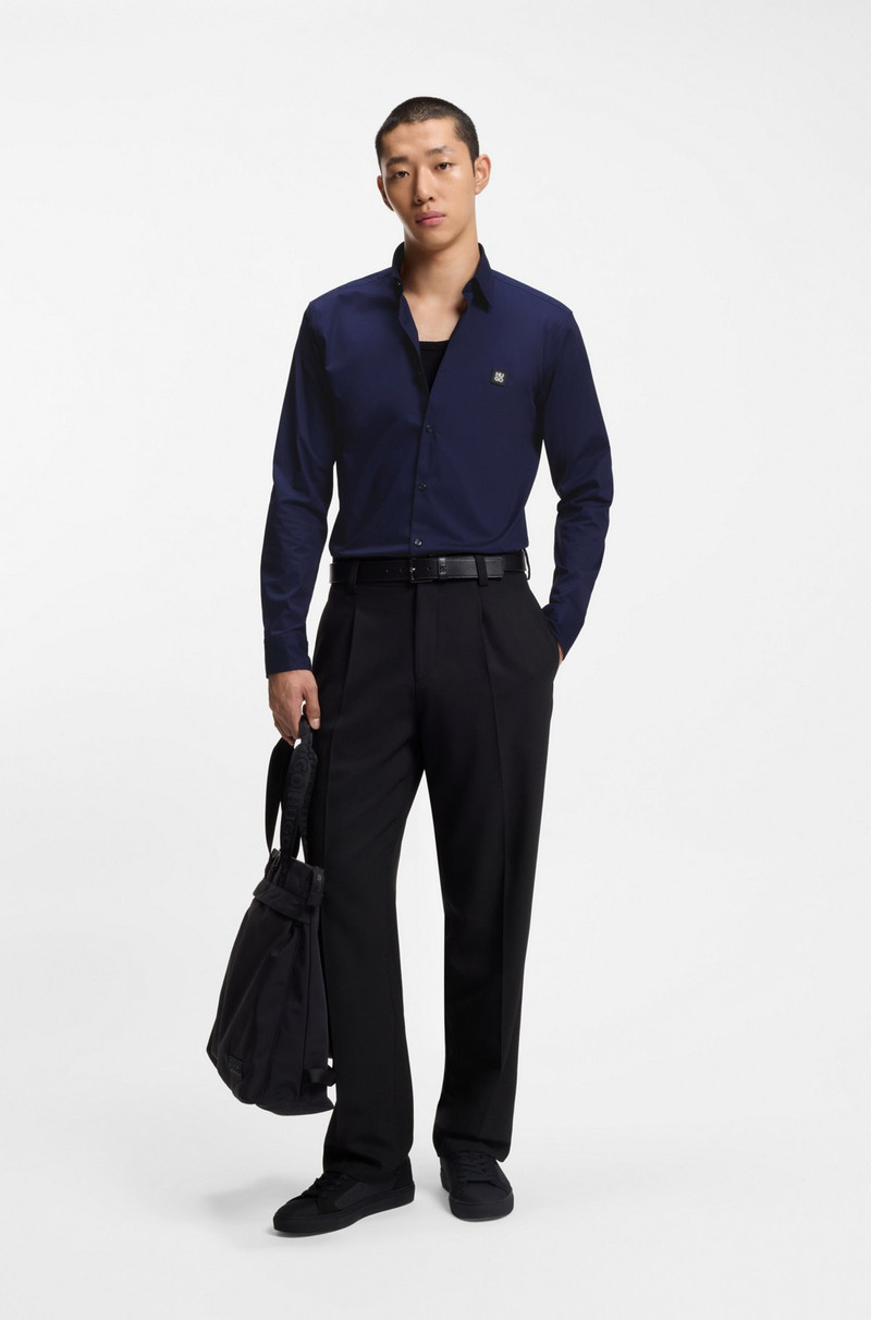 HUGO SLIM-FIT SHIRT IN STRETCH-COTTON CANVAS outlook
