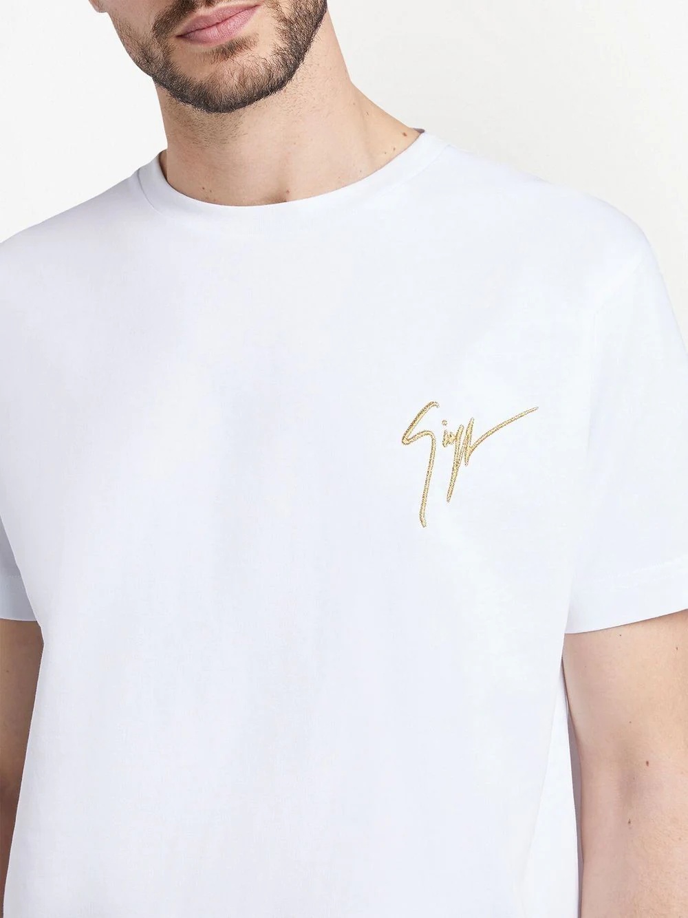embroidered logo cotton T-shirt - 5