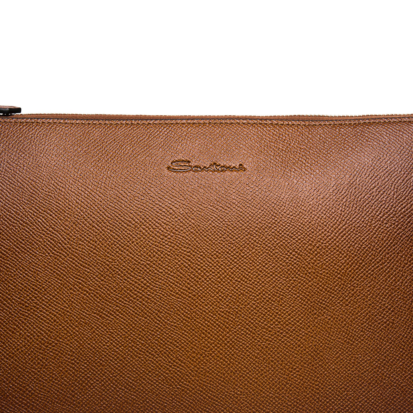 Brown saffiano leather pouch - 4