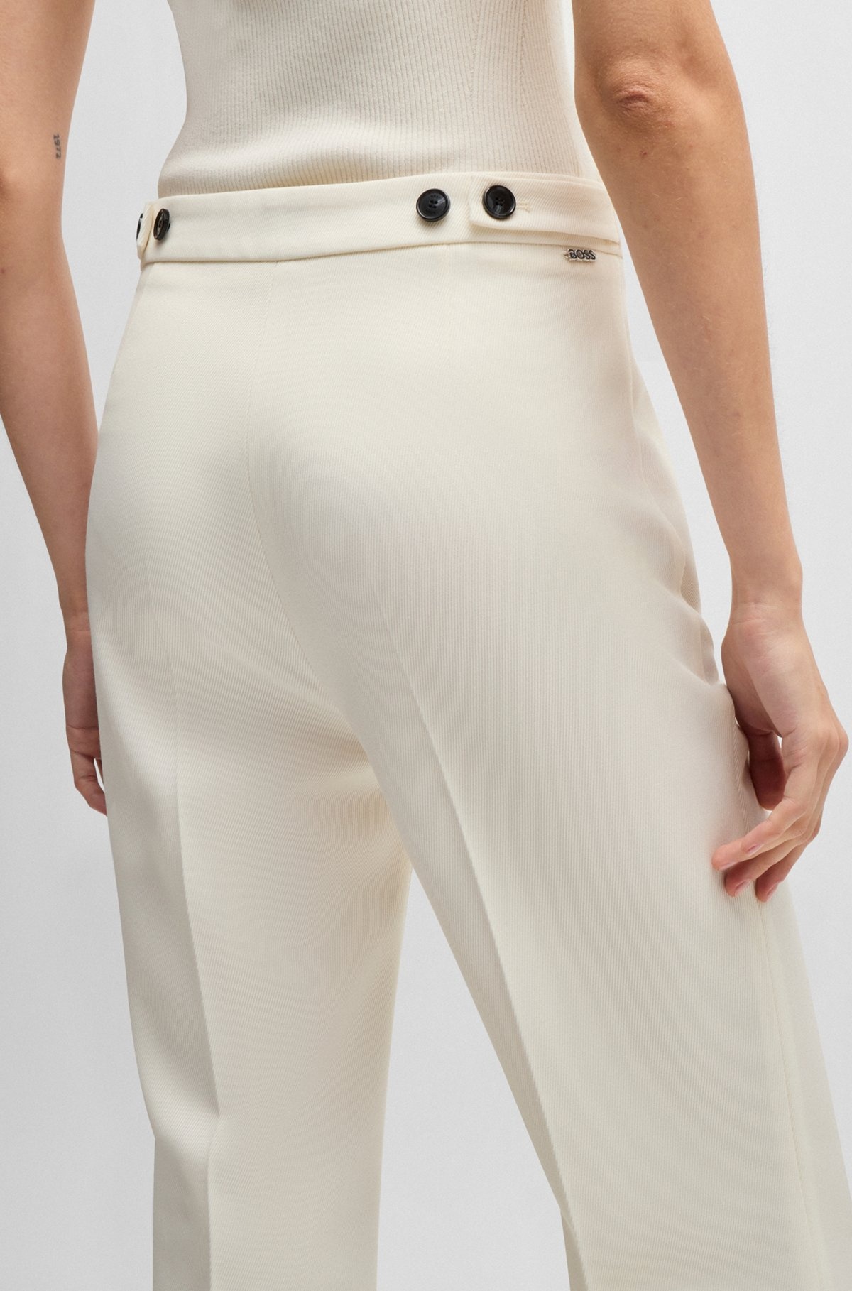 REGULAR-FIT TROUSERS IN WOOL TWILL - 5