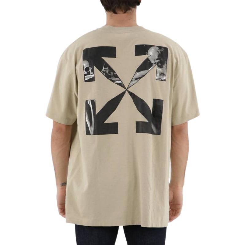 Off-White SS22 Geometry Arrow Printing Round Neck Short Sleeve Beige OMAA038S22JER0071710 - 4