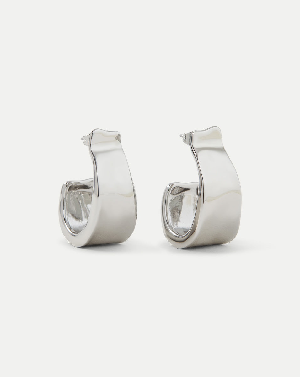 MOLTEN SILVER RIBBON HOOP - 1