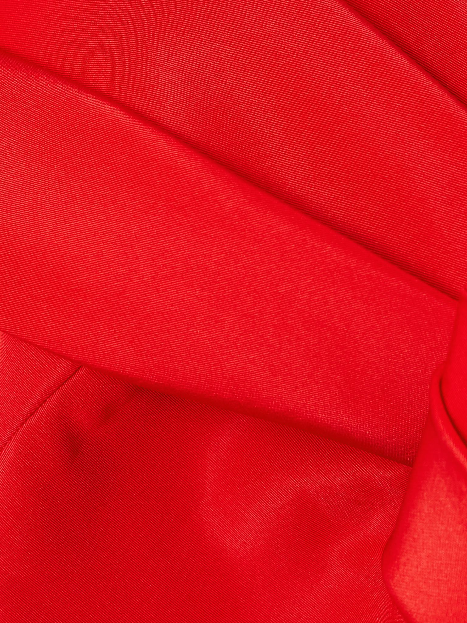 Off-the-shoulder pleated silk-faille midi dress Red - 4