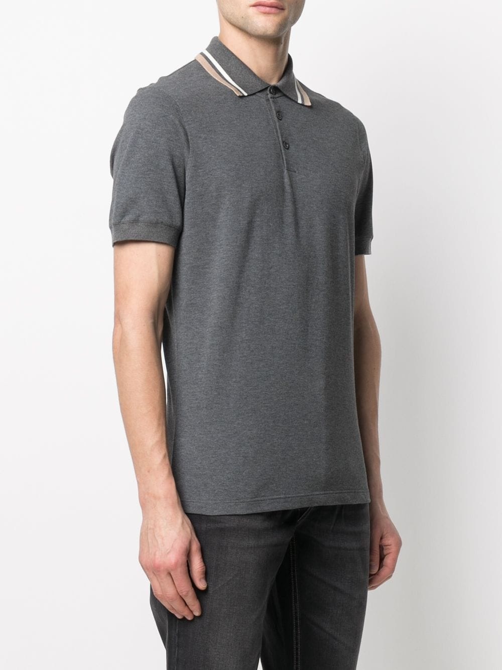 short-sleeved cotton polo shirt - 3