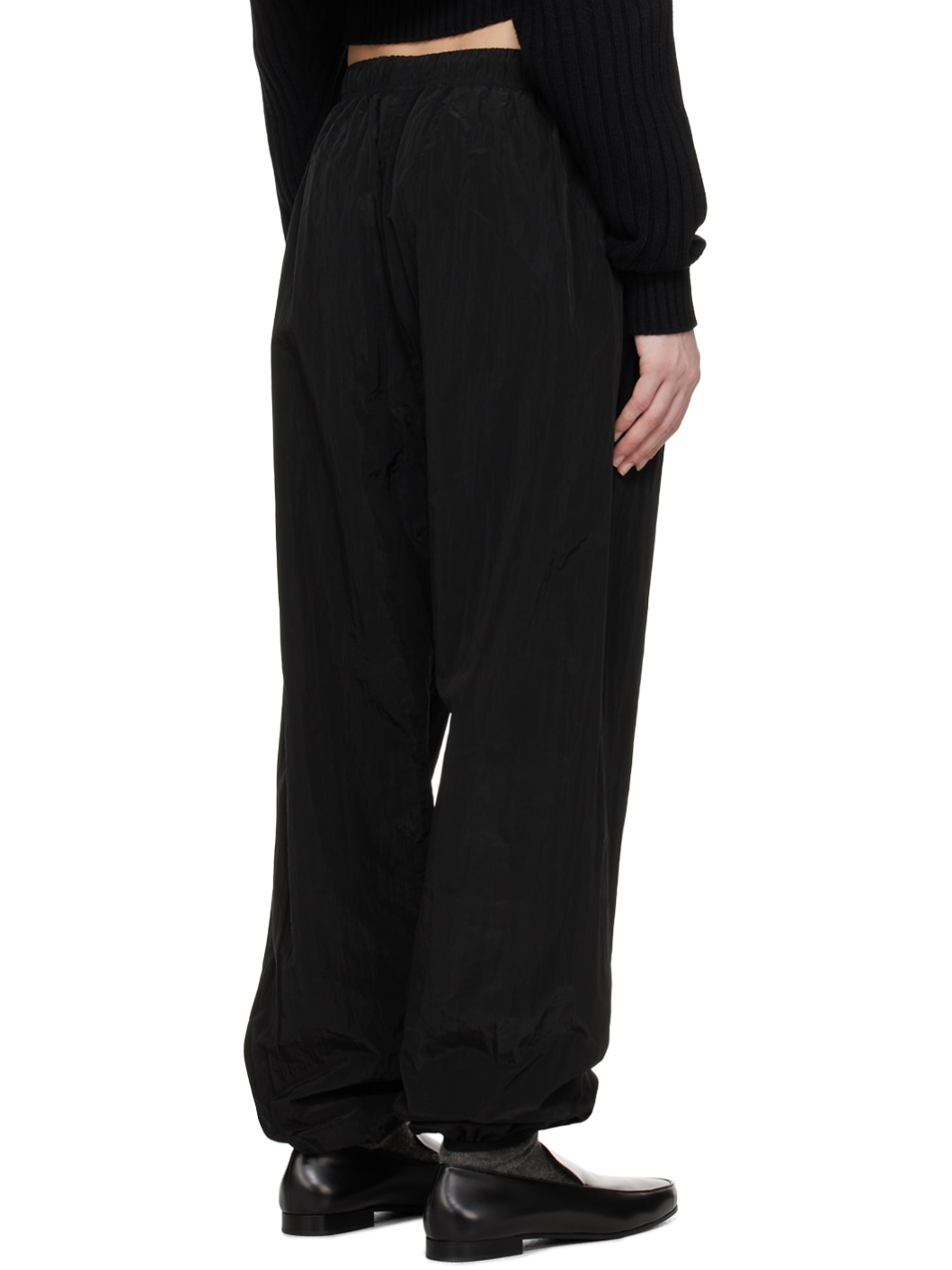 Black Drawstring Track Pants - 3