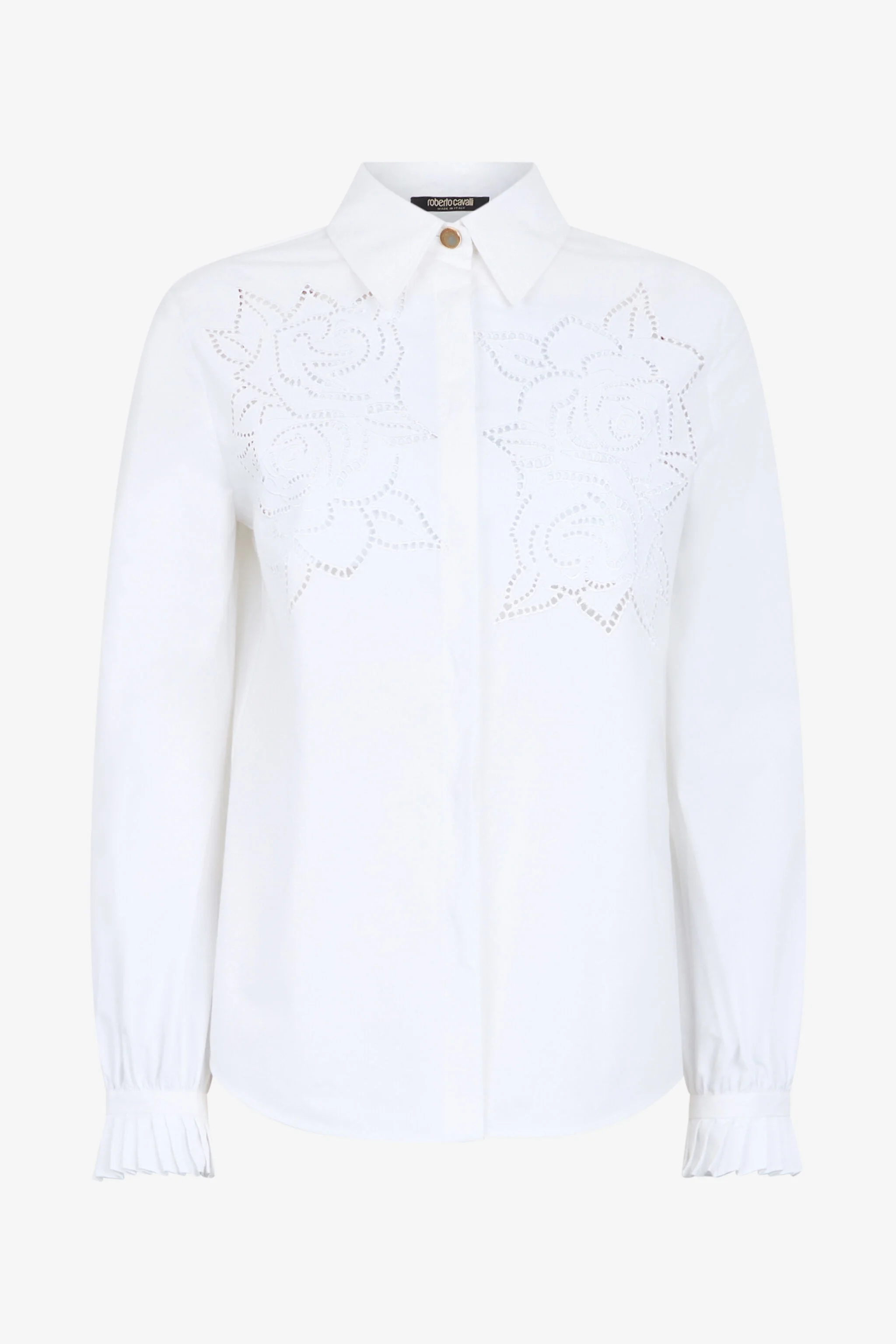 Shirt With Perforated Rose Motif - 1