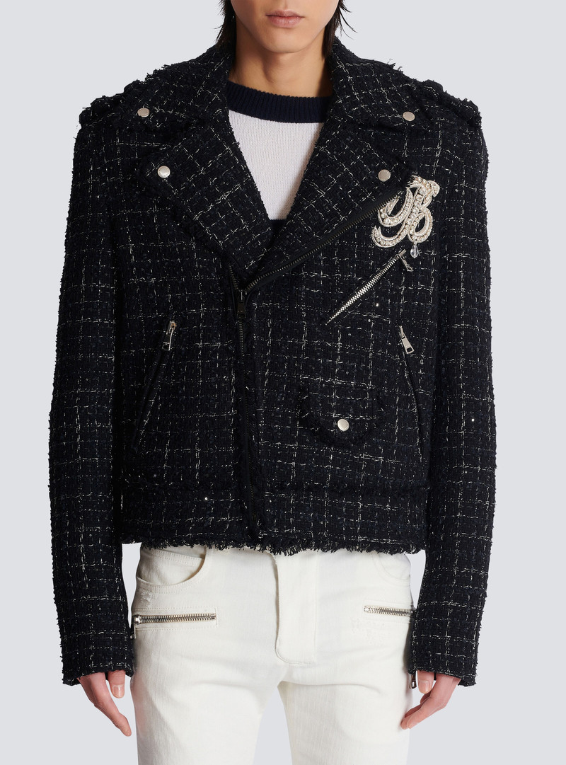 PB signature tweed biker jacket 5