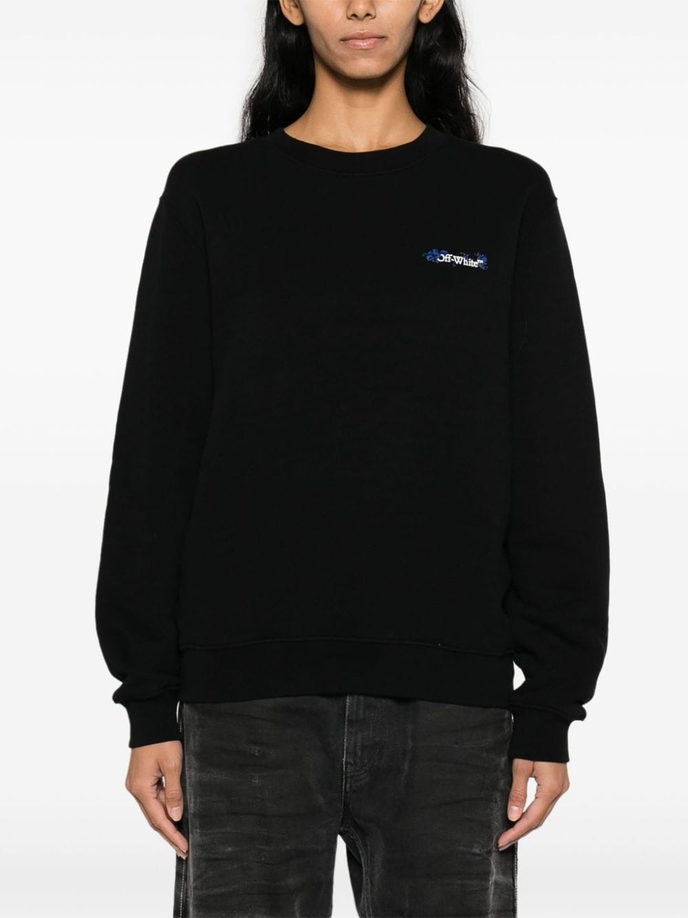 Arrows floral-embroidered cotton sweatshirt - 3