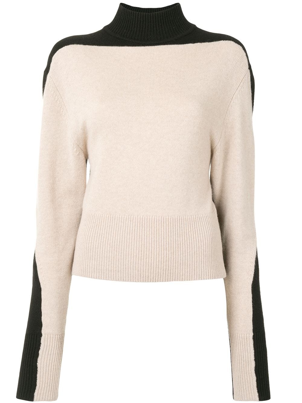 two-tone high neck jumper - 1