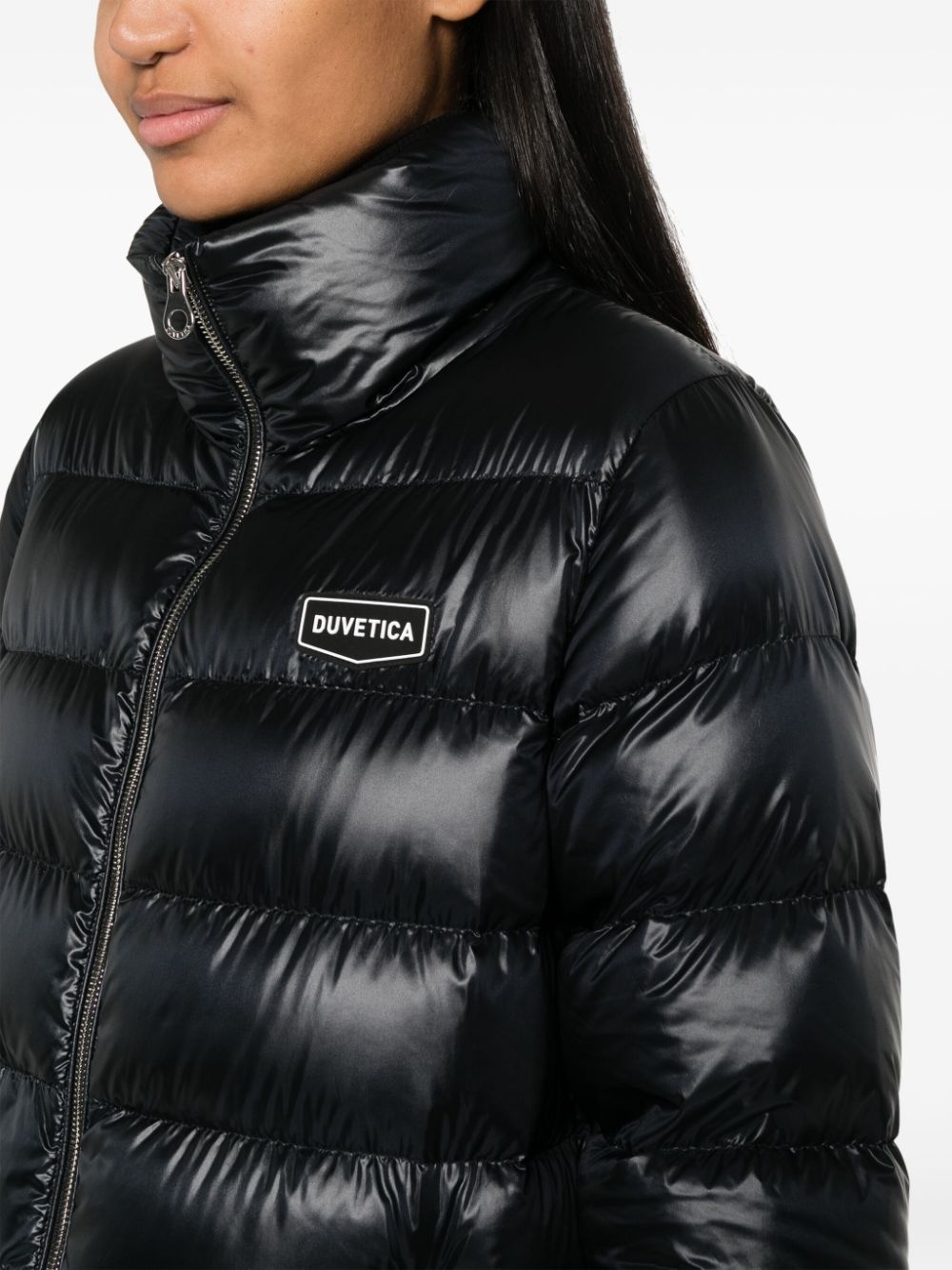 high-neck quilted down jacket - 5