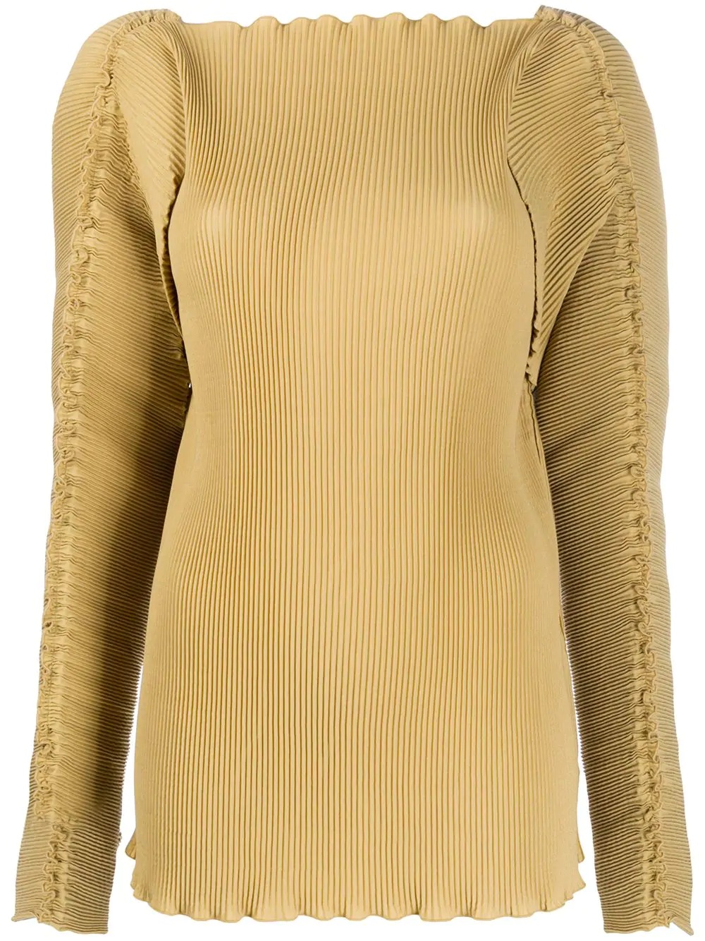 pleated long-sleeve top - 1