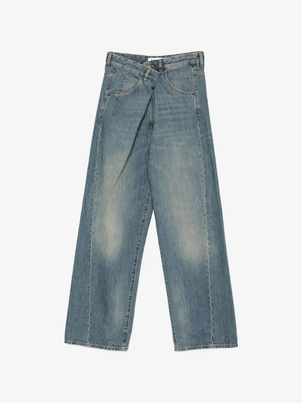asymmetric-waist jeans - 1
