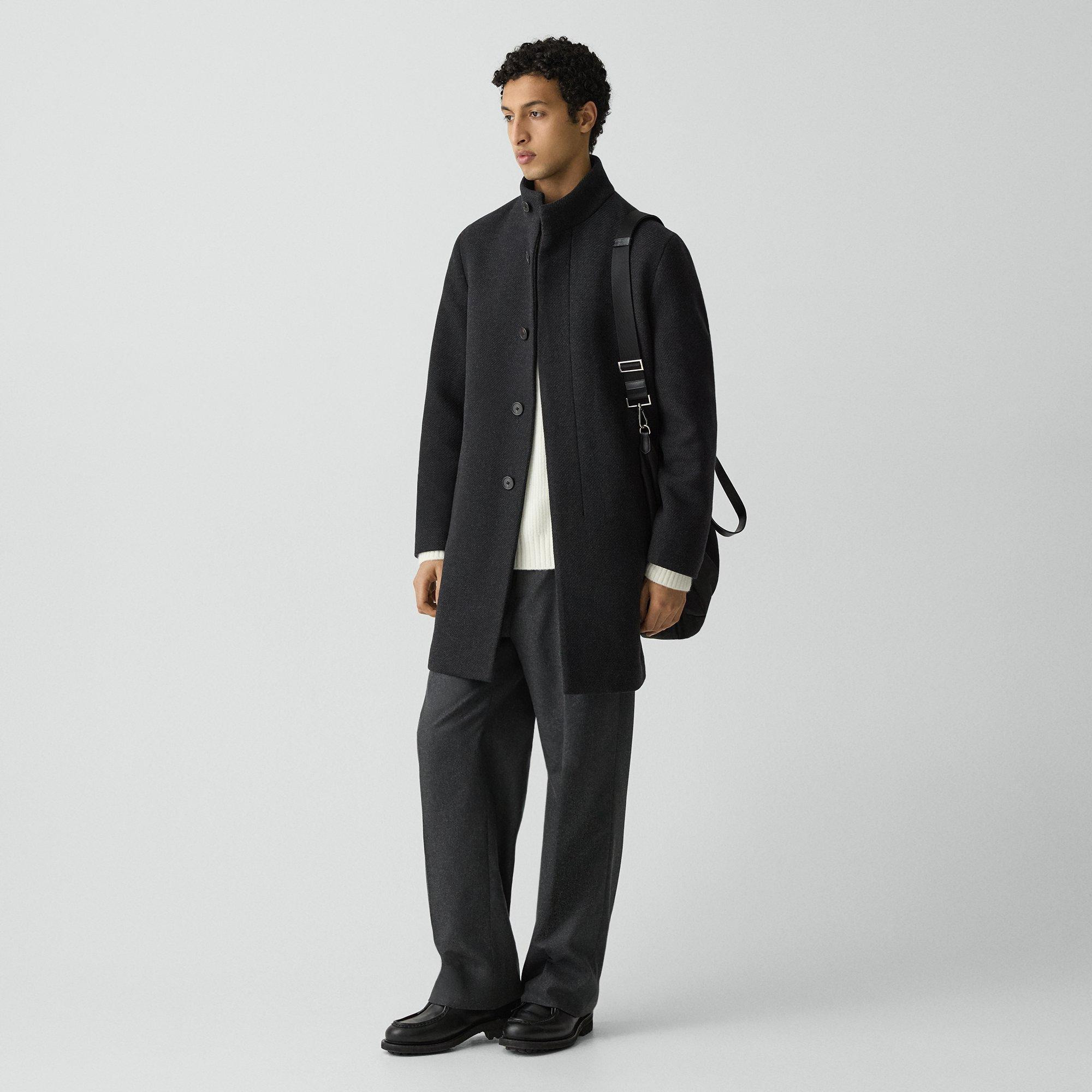 Belvin Coat in Textured Wool-Blend Melton - 3